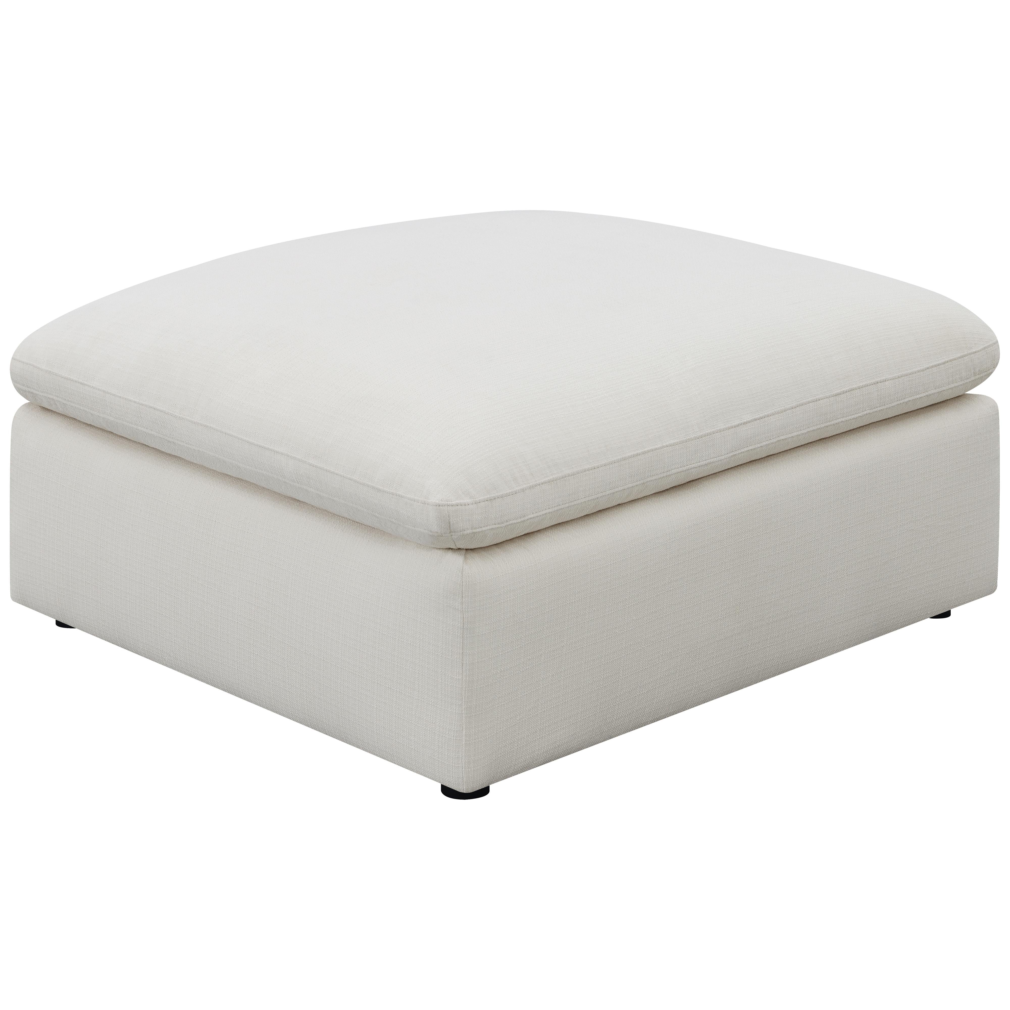 Coaster Furniture Hobson 551453 Square Upholstered Ottoman - Ivory - Image 2