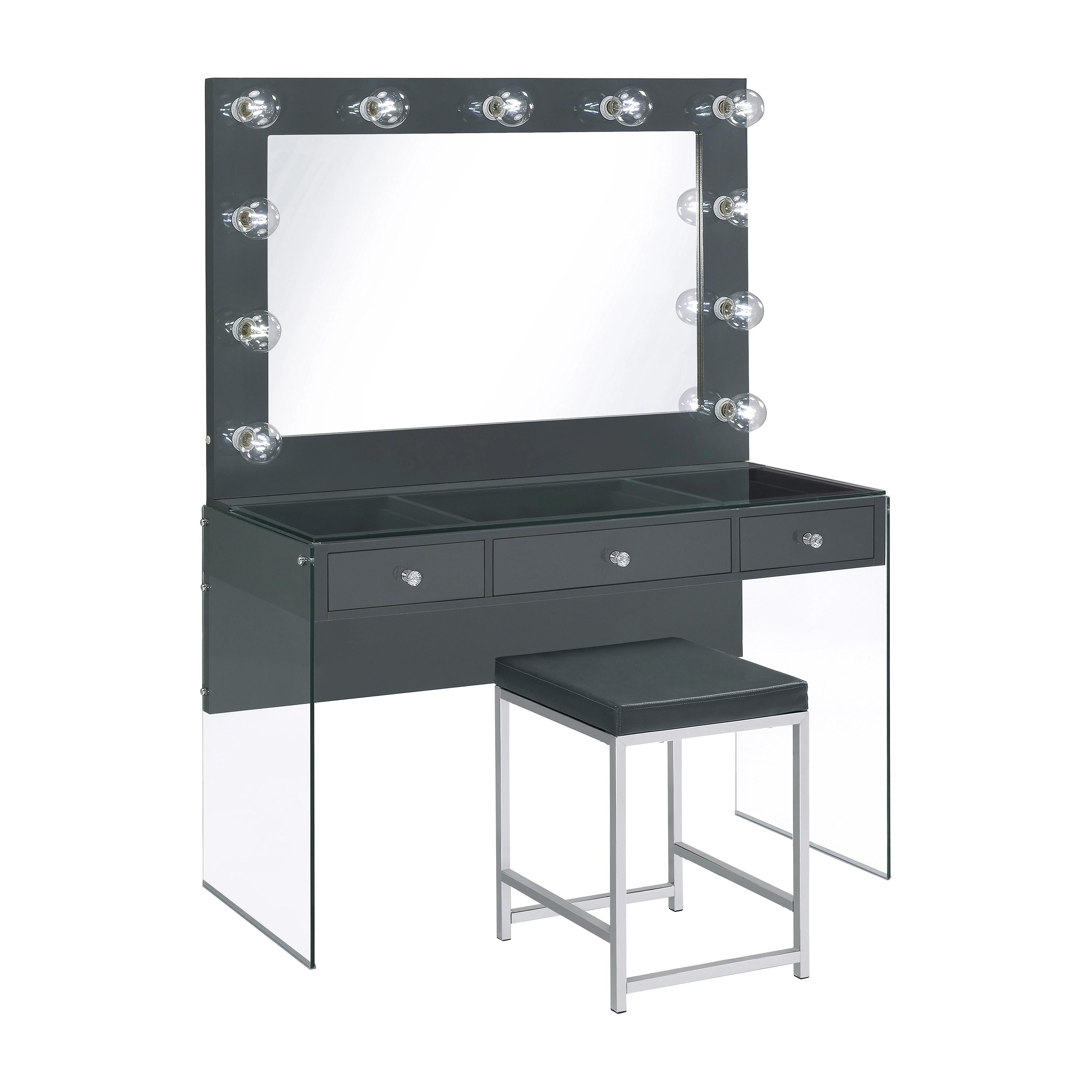 Coaster Furniture Afshan 3-Drawer Vanity Desk with Vanity Stool