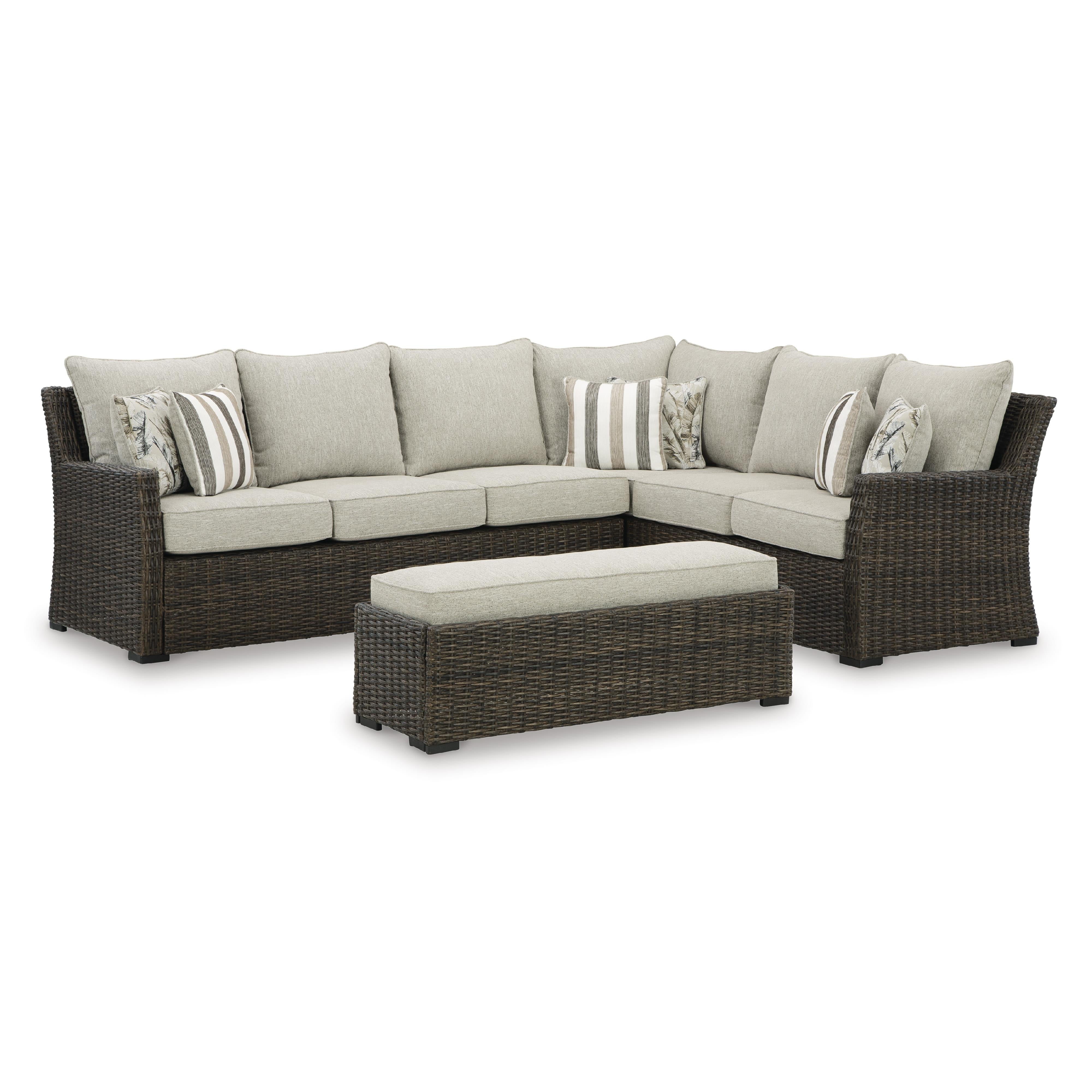 Signature Design by Ashley Brook Ranch P465-822 Sofa Sectional/Bench with Cushion - Image 1