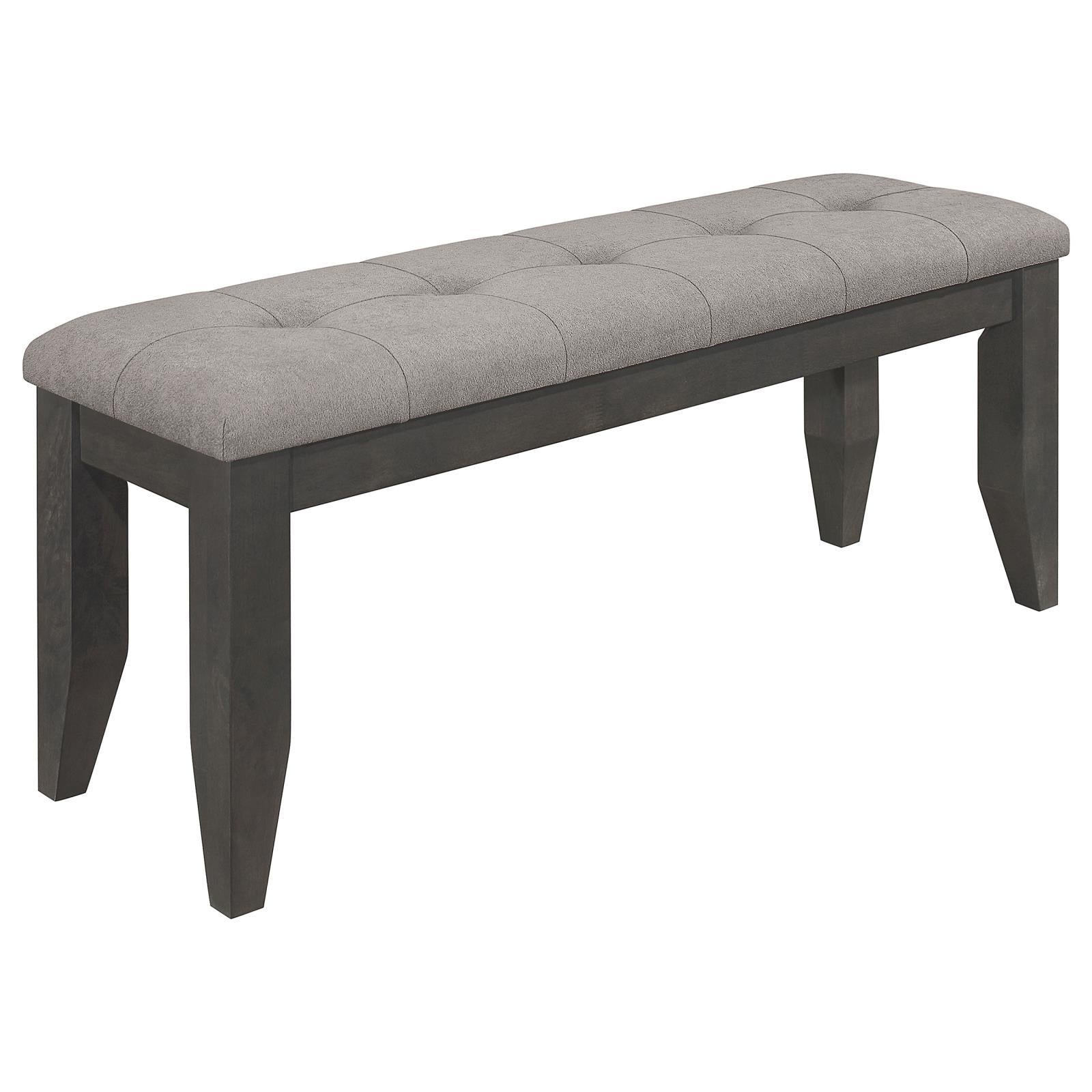 Coaster Furniture Dalila 102723GRY Fabric Upholstered Wood Dining Bench - Dark Grey - Image 1