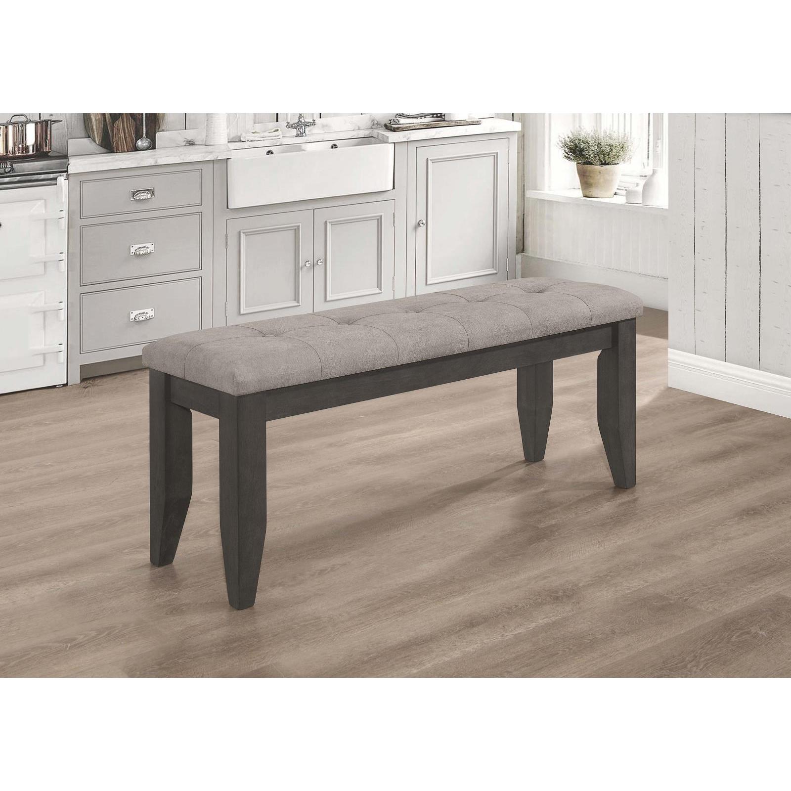 Coaster Furniture Dalila 102723GRY Fabric Upholstered Wood Dining Bench - Dark Grey - Image 2