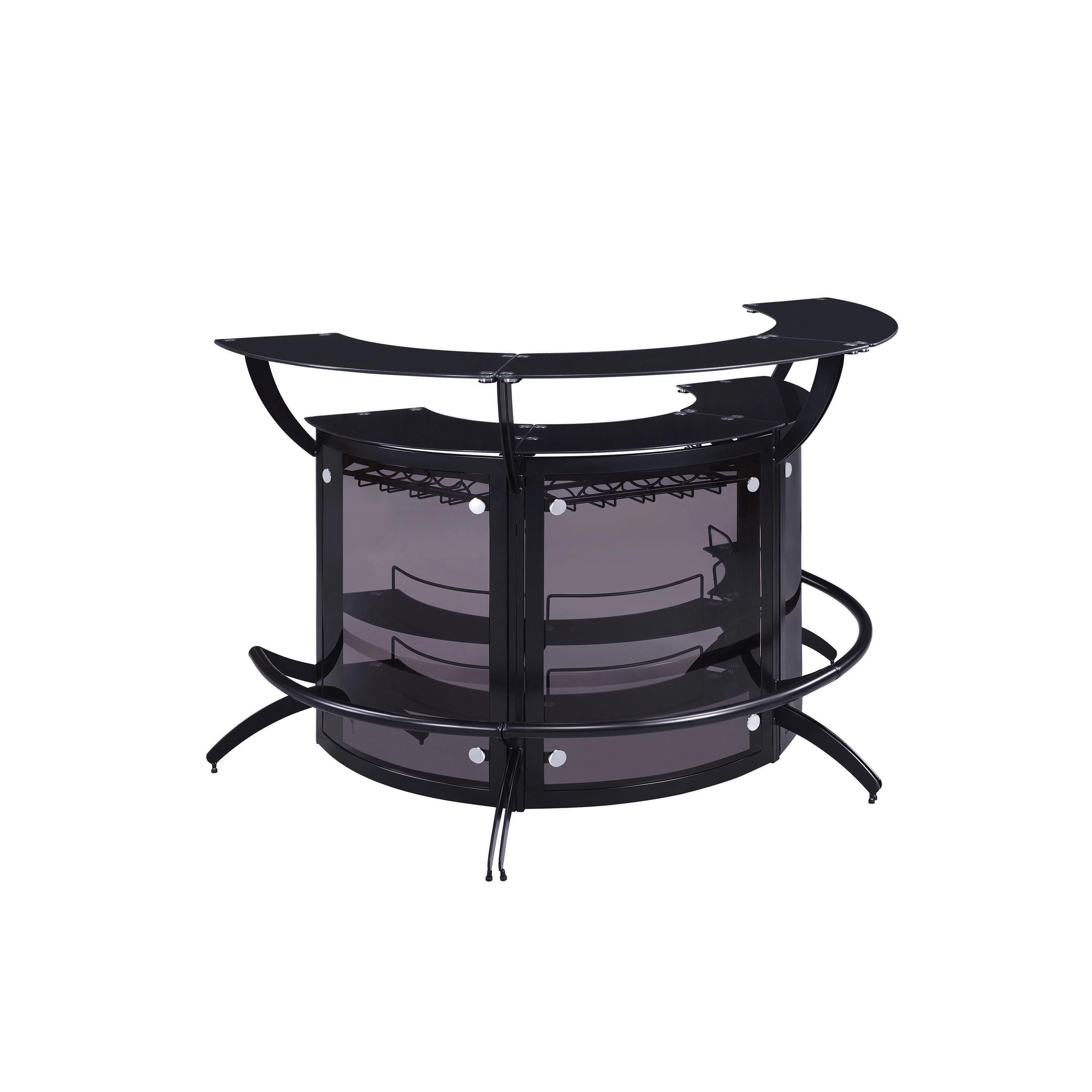 Coaster Furniture 182135-S3 Curved Bar Unit – Smoke/Black