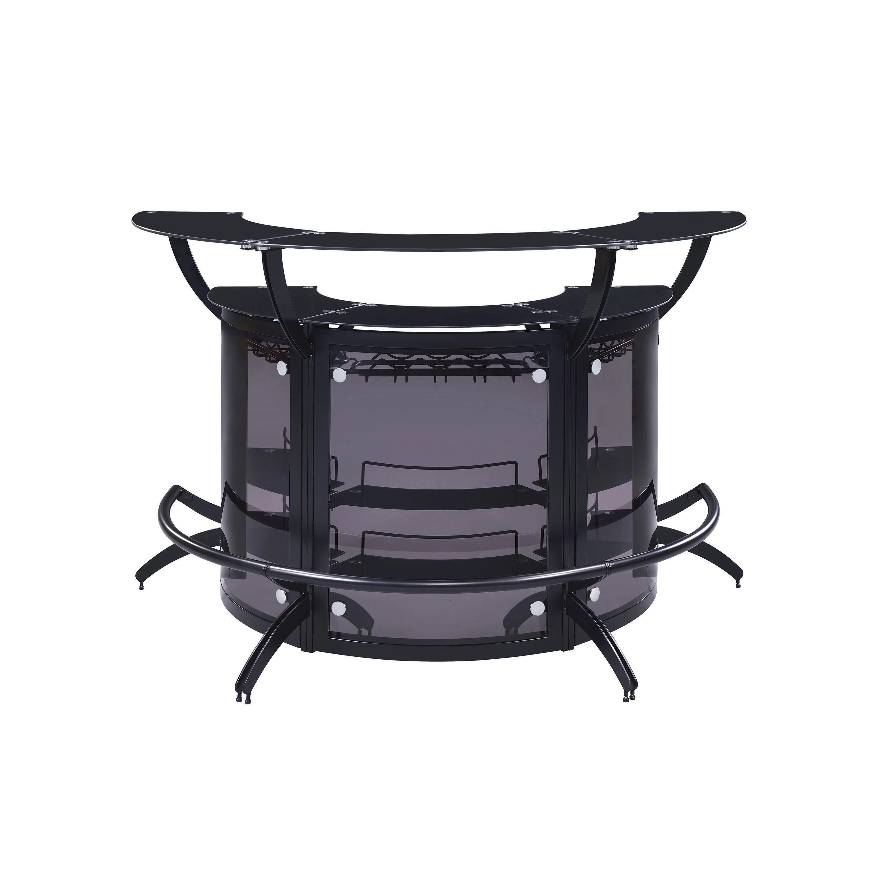 Coaster Furniture 182135-S3 Curved Bar Unit - Smoke/Black - Image 2