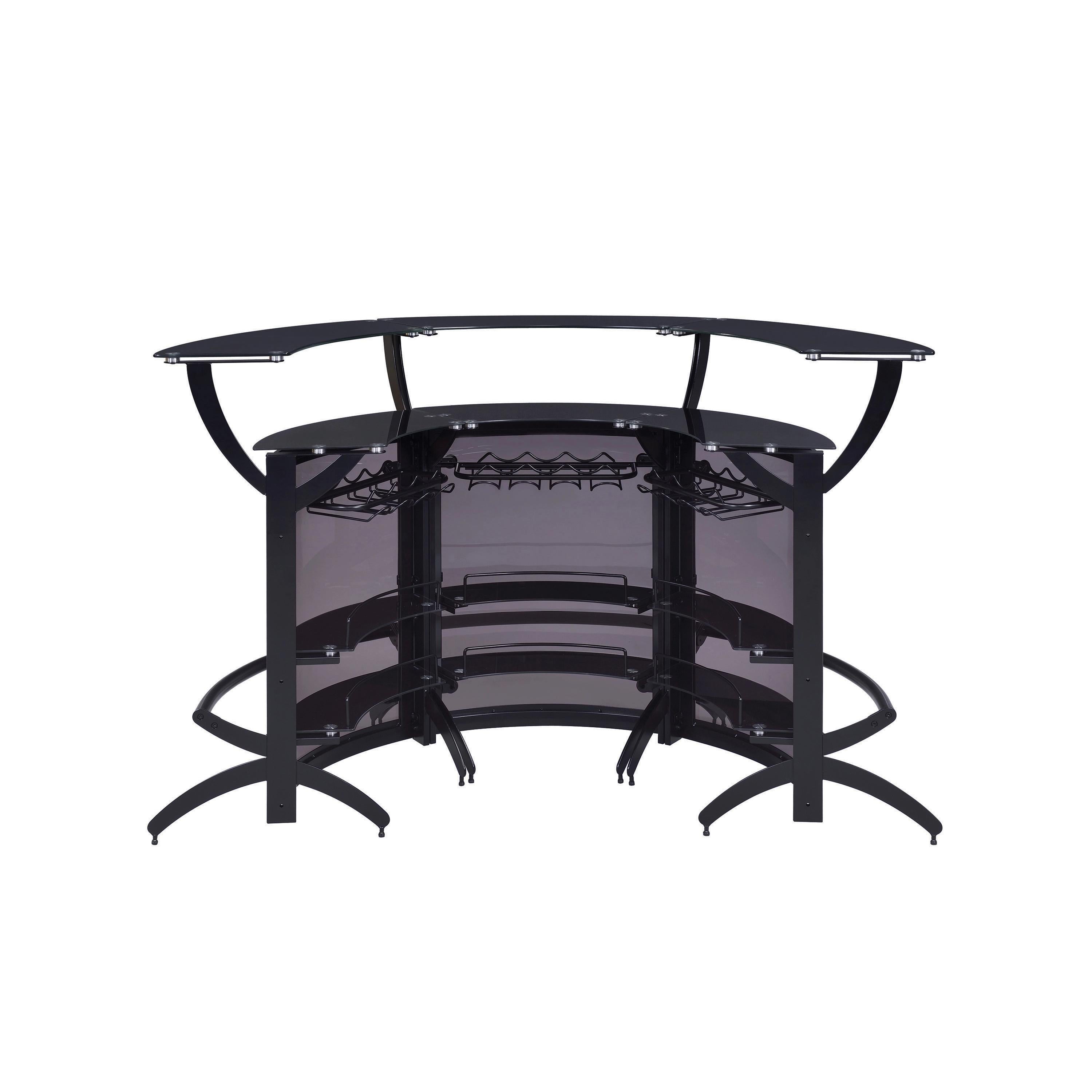 Coaster Furniture 182135-S3 Curved Bar Unit - Smoke/Black - Image 3