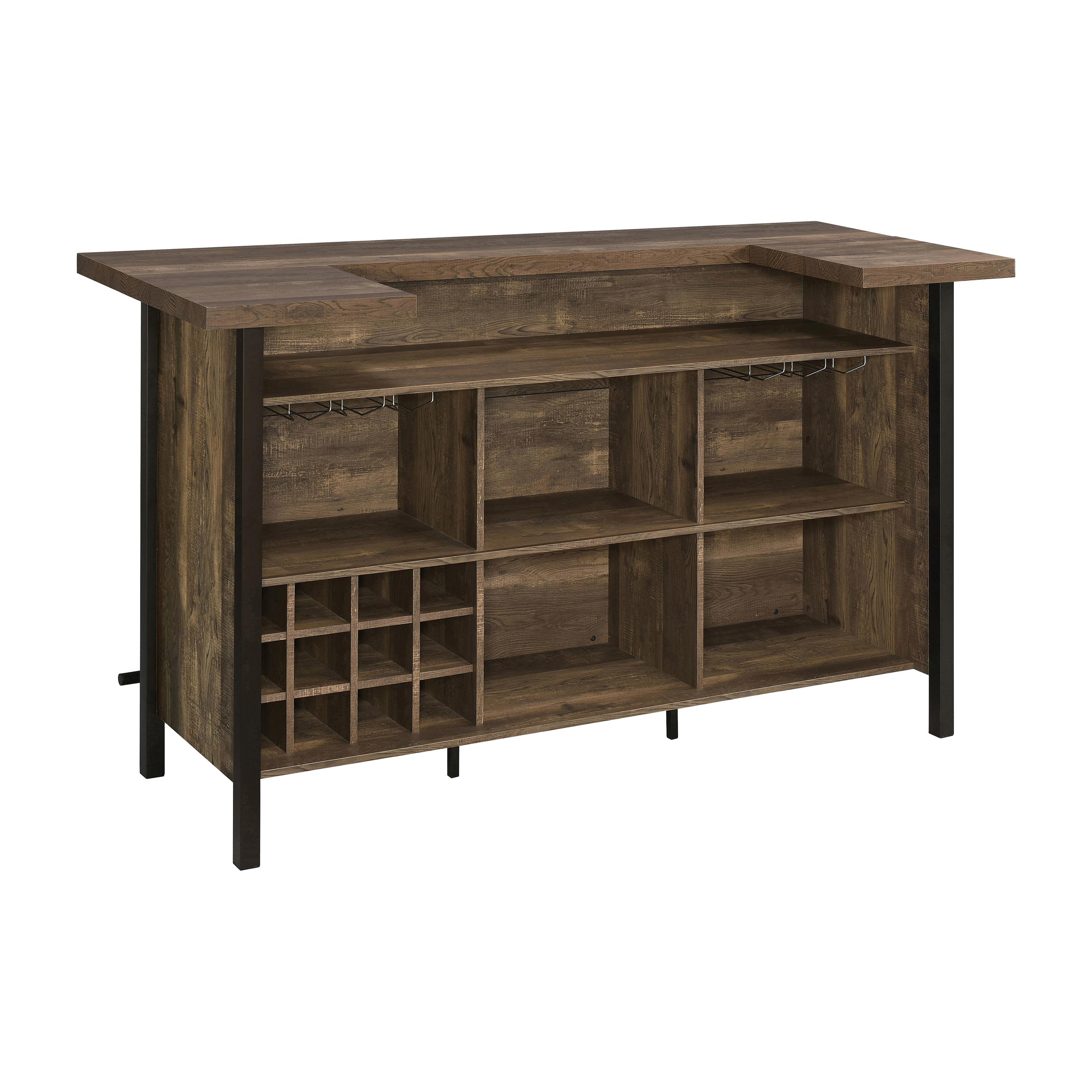 Coaster Furniture Bellemore 182104 Freestanding Home Bar Wine Cabinet - Rustic Oak - Image 2