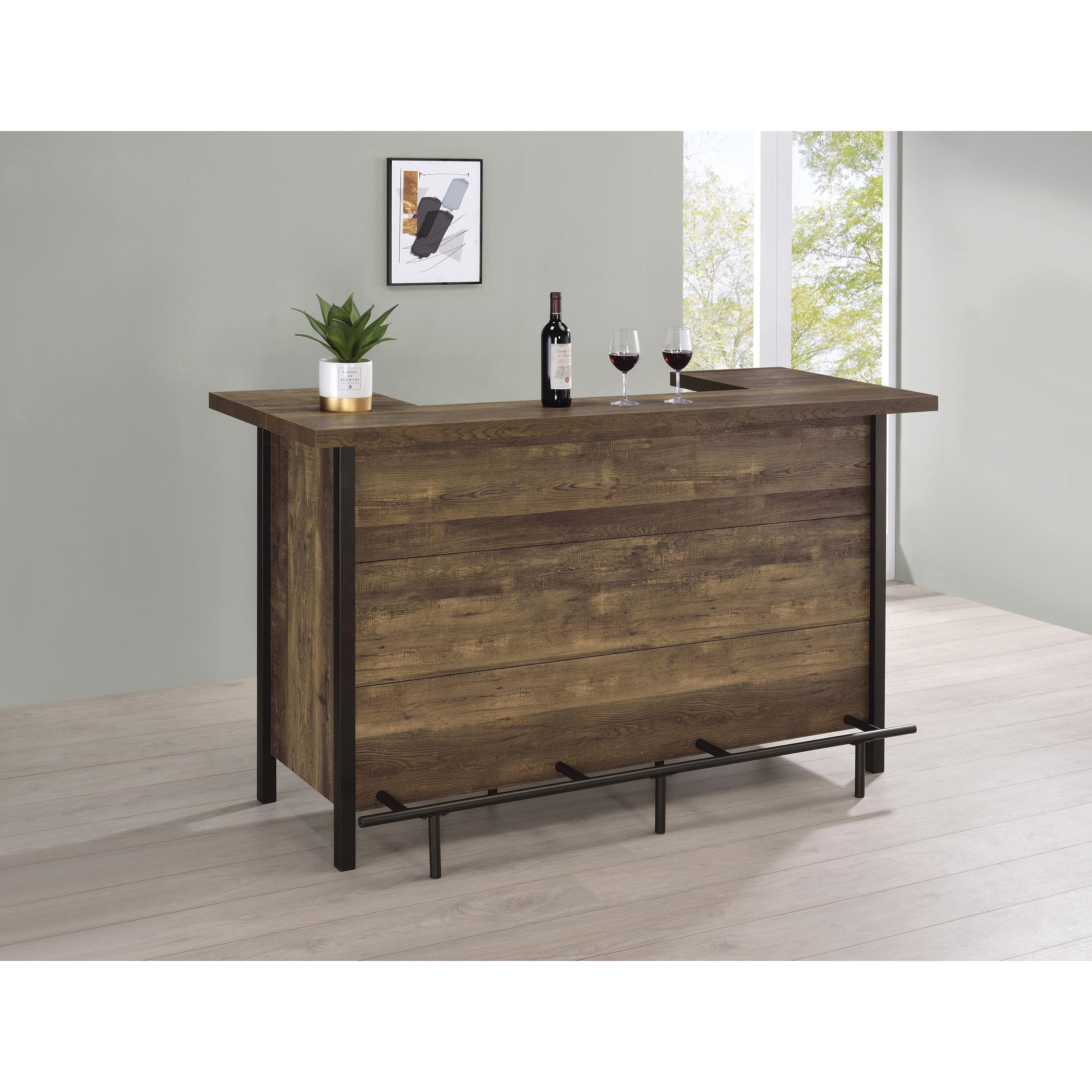 Coaster Furniture Bellemore 182104 Freestanding Home Bar Wine Cabinet - Rustic Oak - Image 3