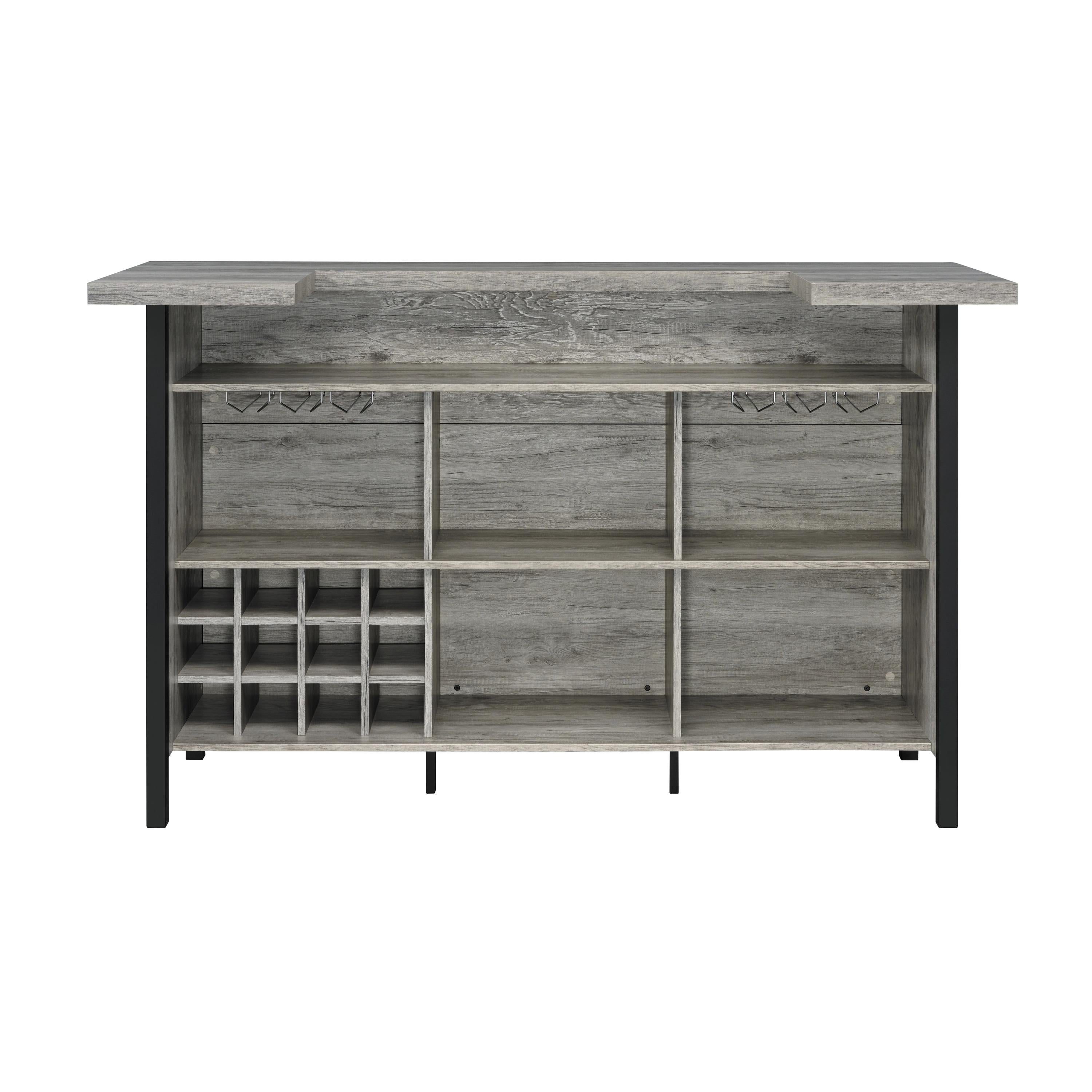 Coaster Furniture Bellemore 182105 Freestanding Home Bar Wine Cabinet - Grey Driftwood - Image 3