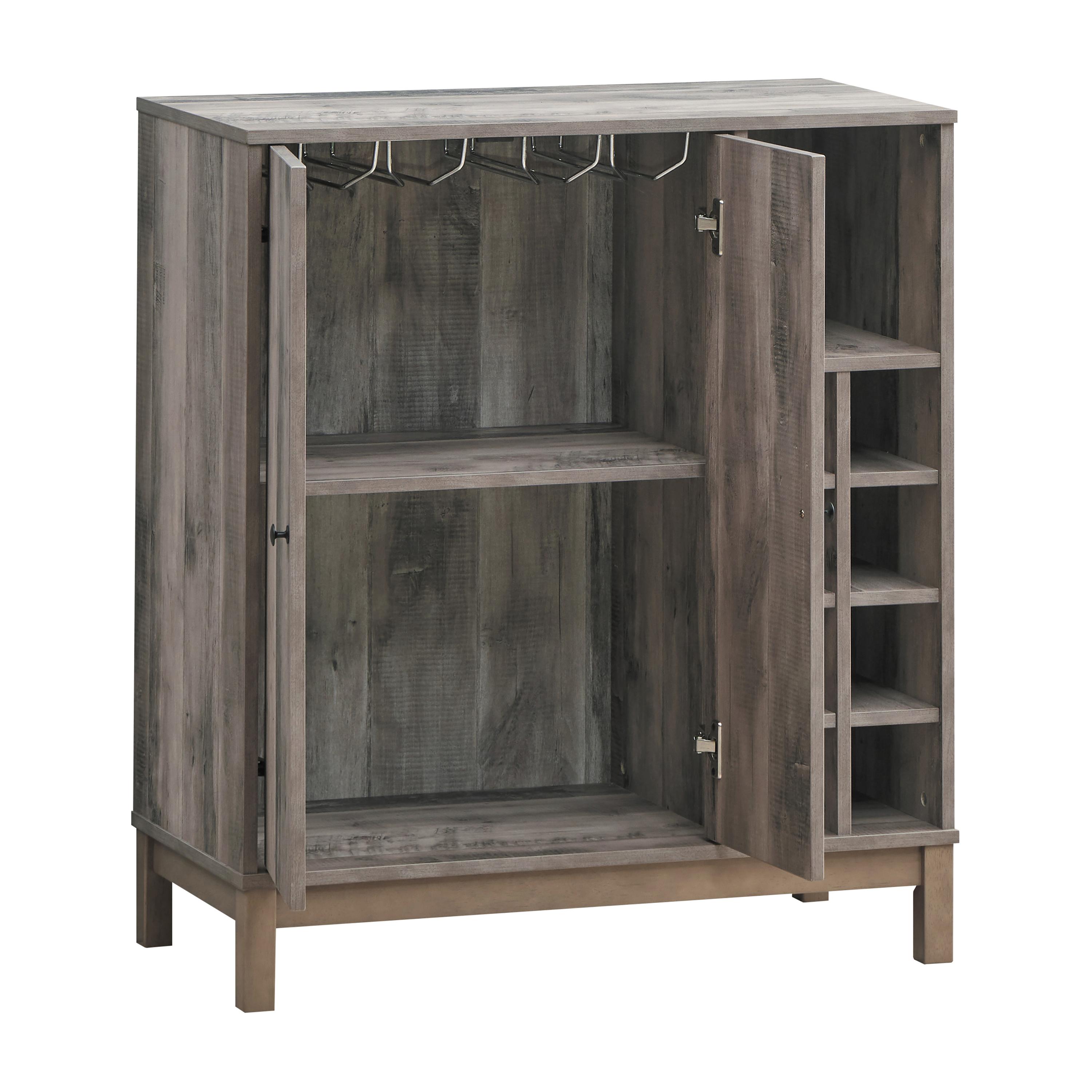 Coaster Furniture Cheyenne 183600 2-door Home Bar Wine Cabinet - Weathered Acacia - Image 2