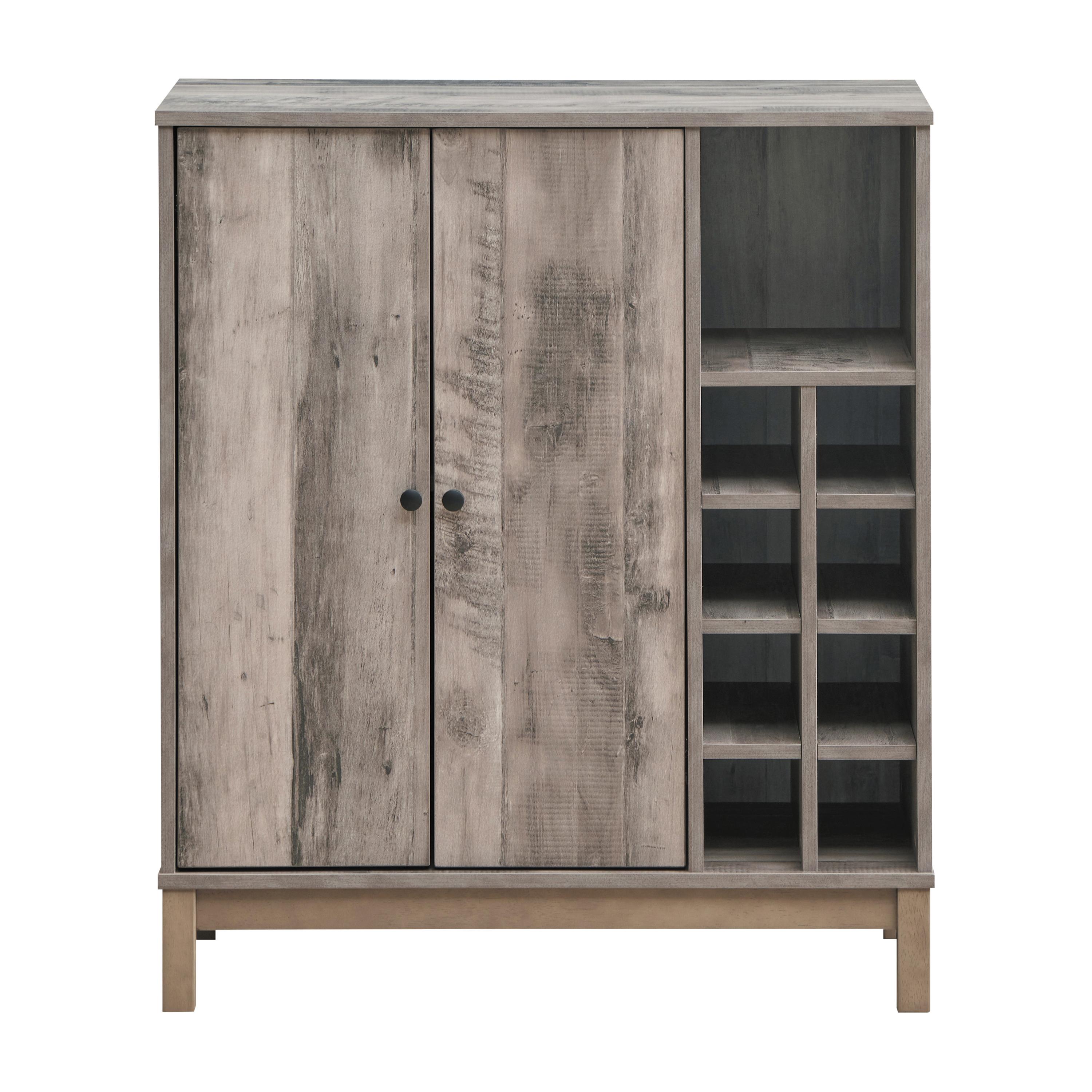 Coaster Furniture Cheyenne 183600 2-door Home Bar Wine Cabinet - Weathered Acacia - Image 3