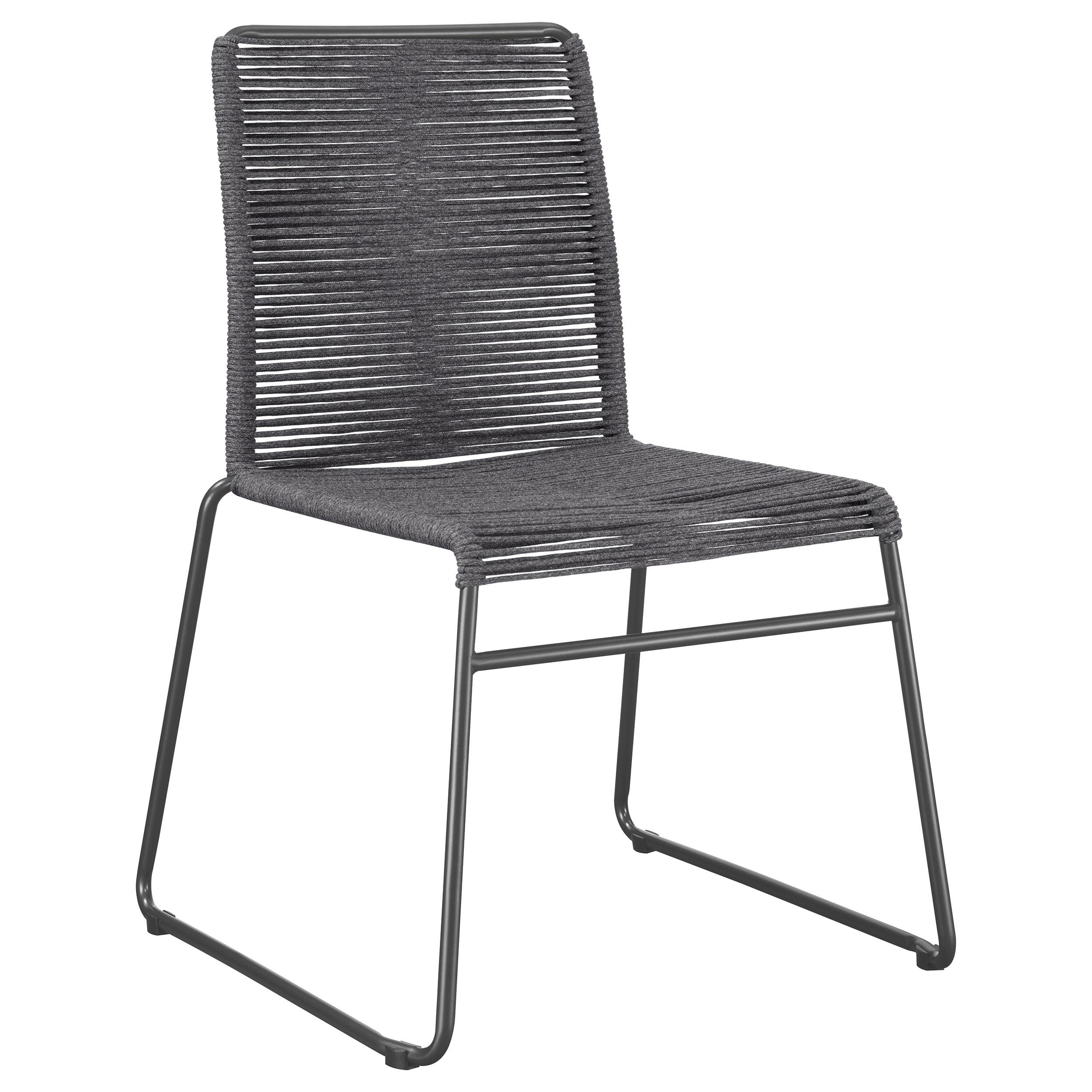 Coaster Furniture Jerome 192062 Woven Rope Stackable Side Chair - Charcoal - Image 1