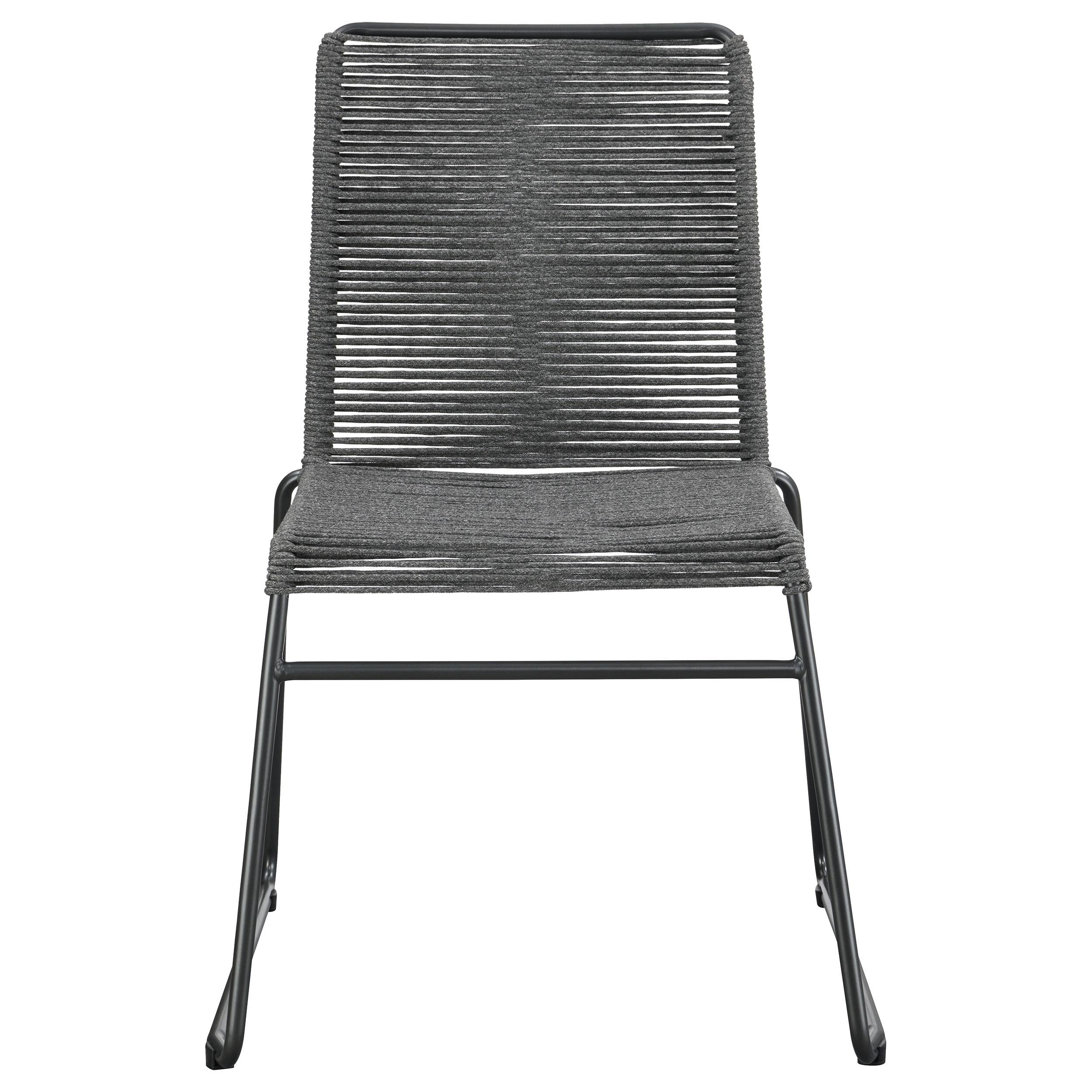 Coaster Furniture Jerome 192062 Woven Rope Stackable Side Chair - Charcoal - Image 2