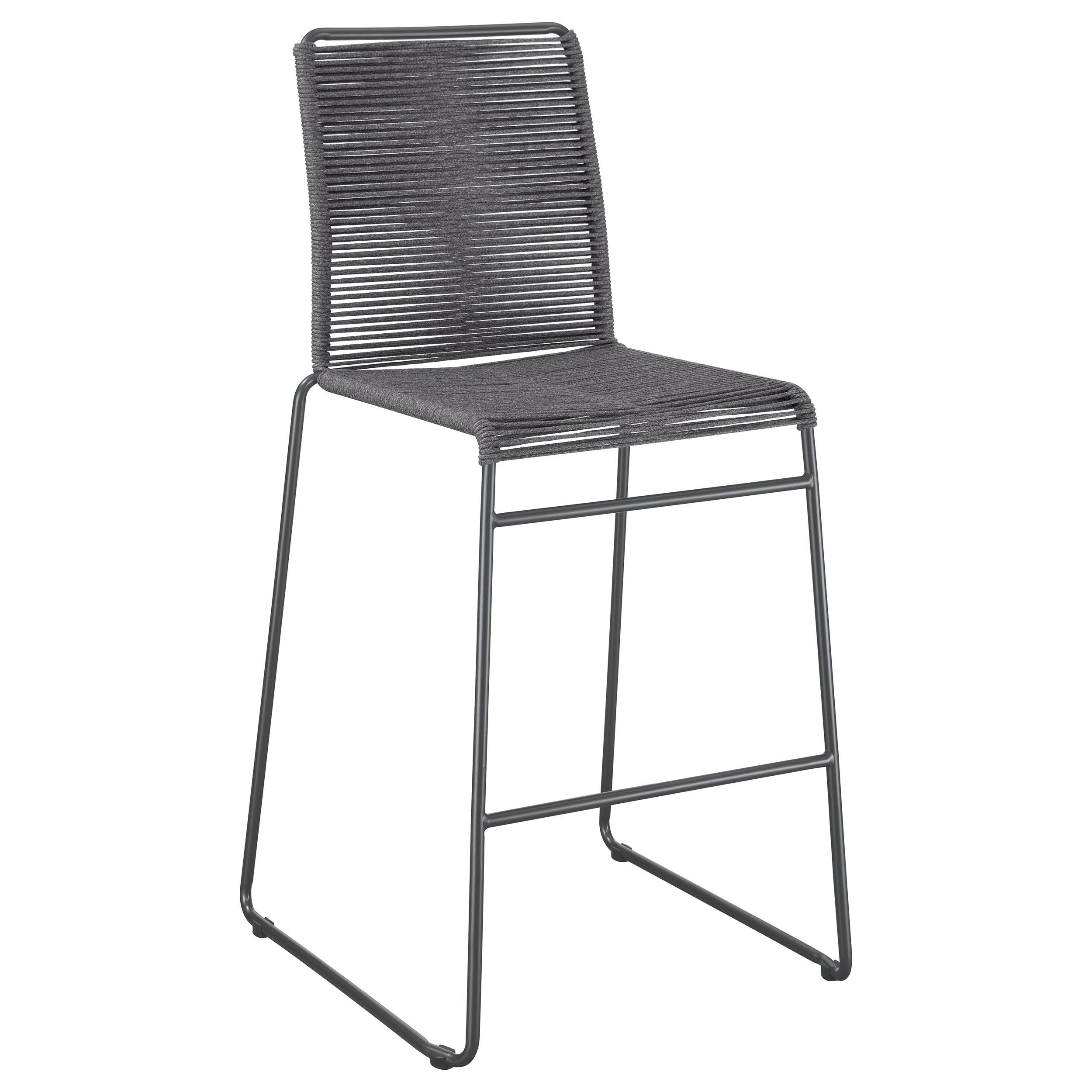 Coaster Furniture Jerome 192064 Woven Rope Metal Bar Chair - Charcoal - Image 1