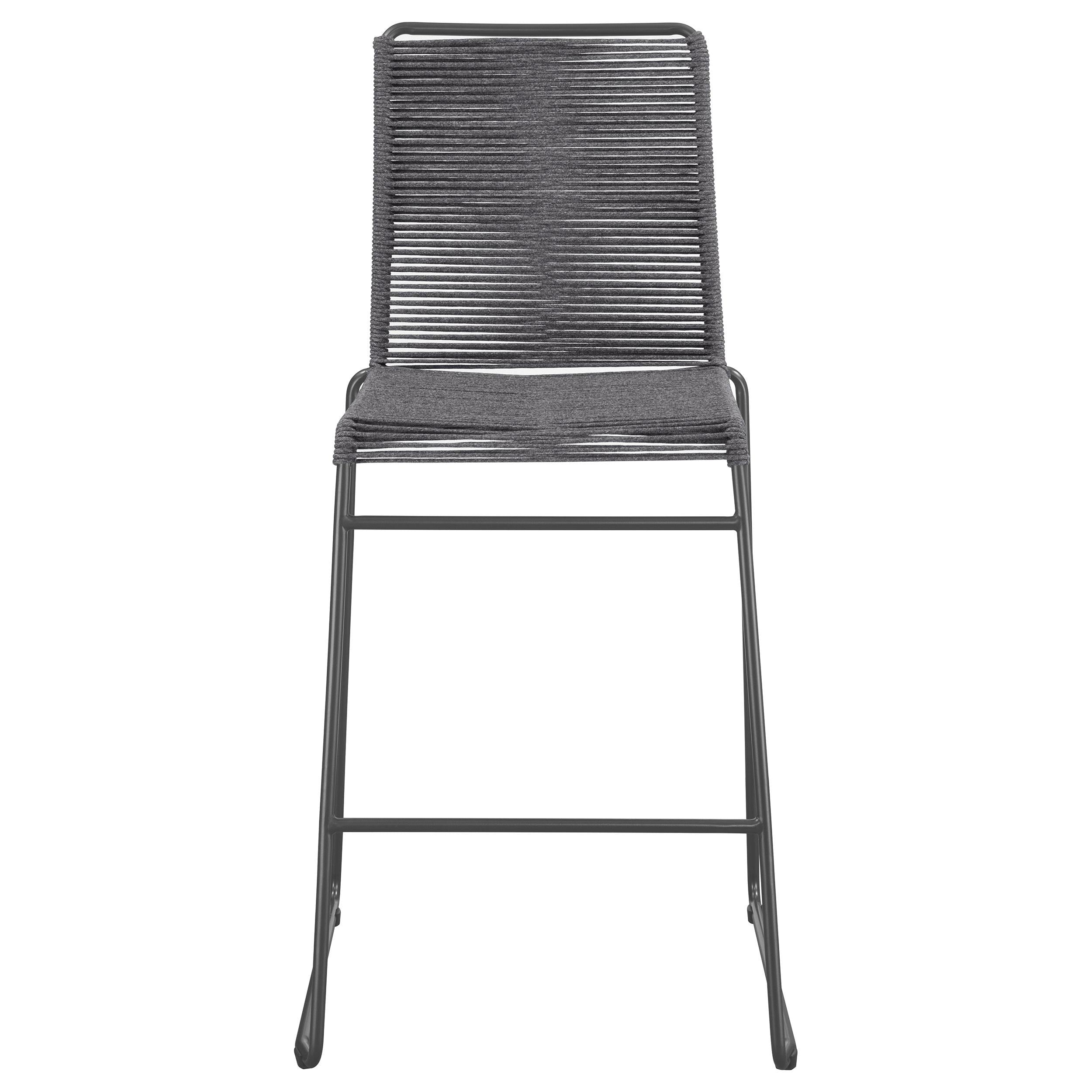 Coaster Furniture Jerome 192064 Woven Rope Metal Bar Chair - Charcoal - Image 2