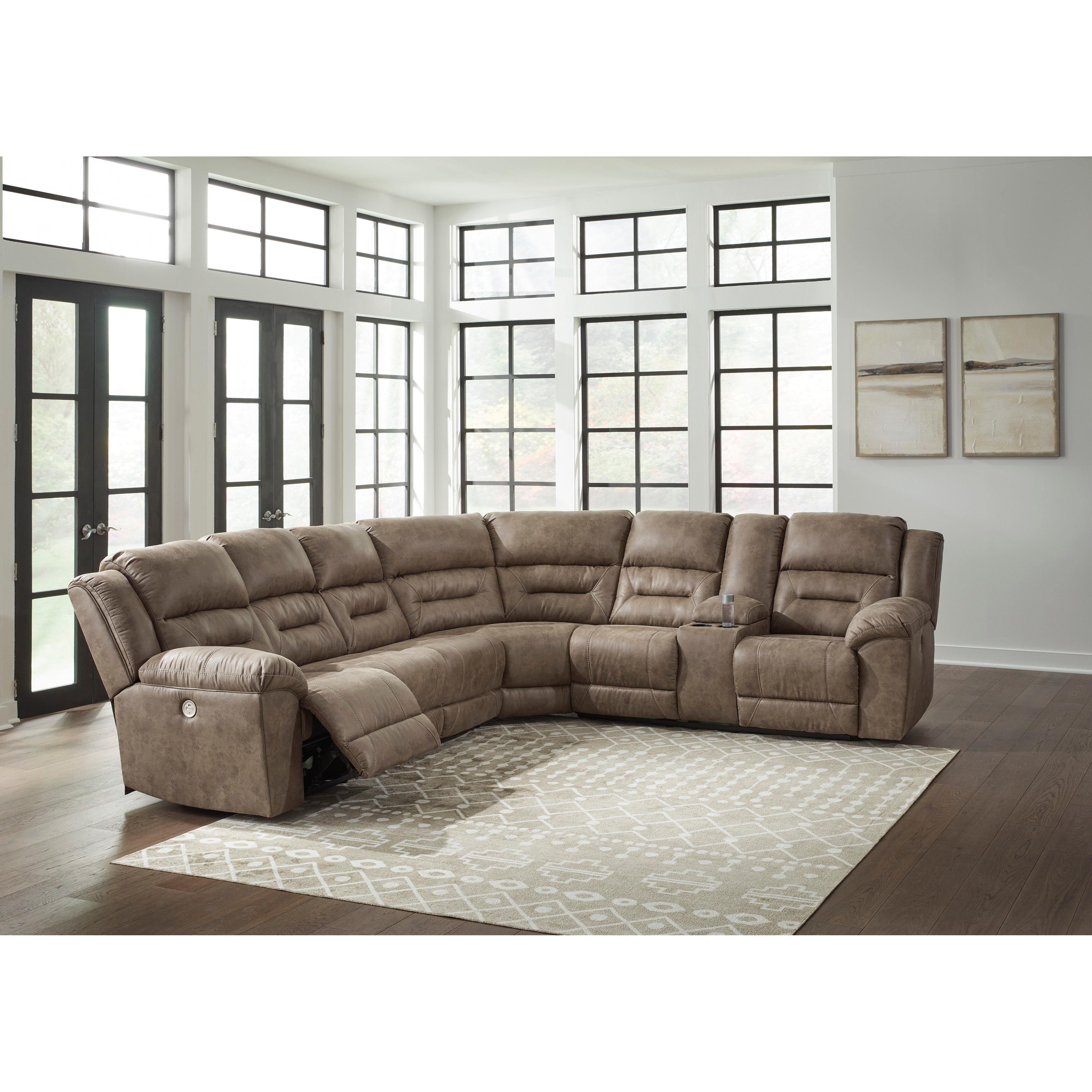Signature Design by Ashley Ravenel 83106S4 4 pc Power Reclining Sectional - Image 3