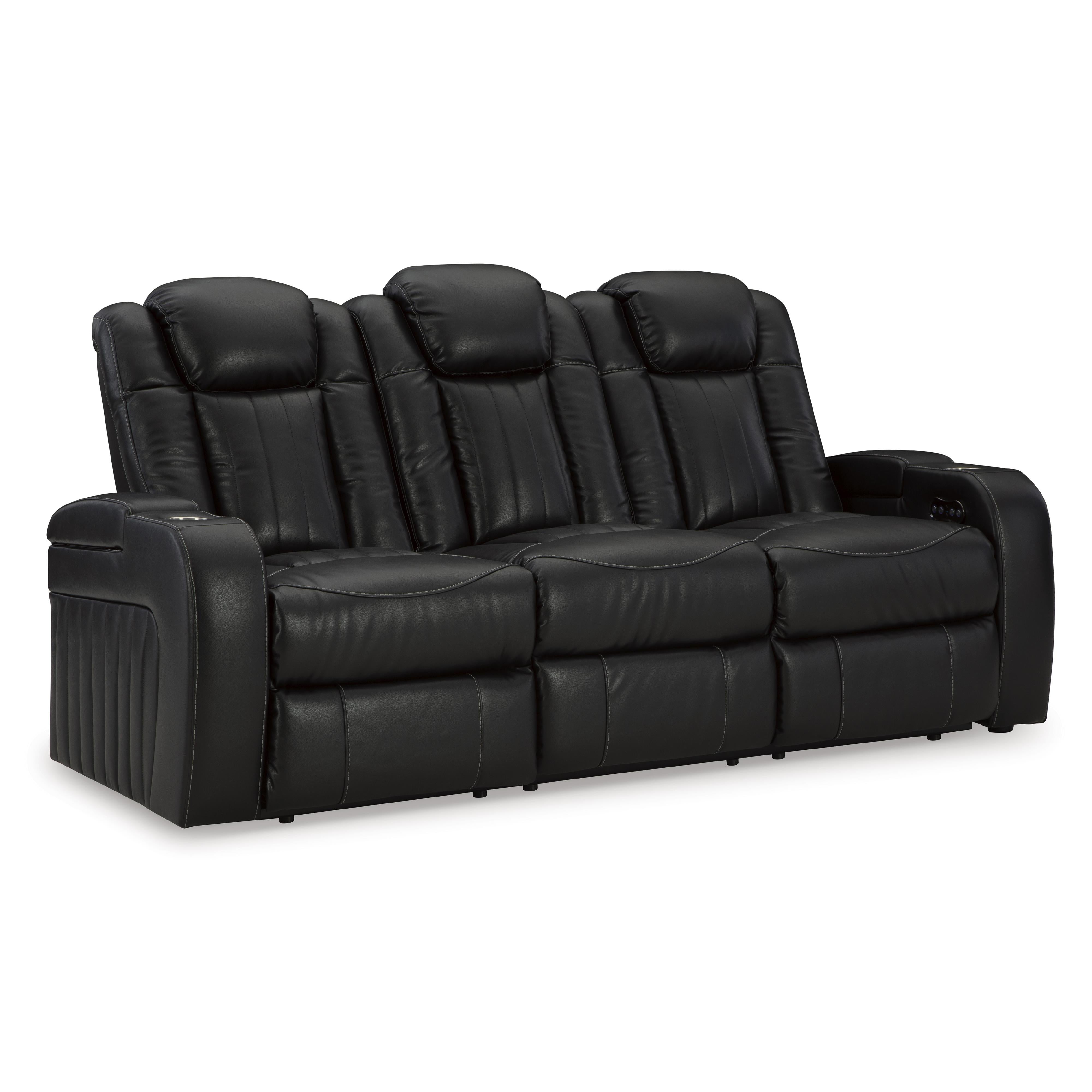 Signature Design by Ashley Caveman Den 9070315 Power Reclining Sofa with Adjustable Headrest