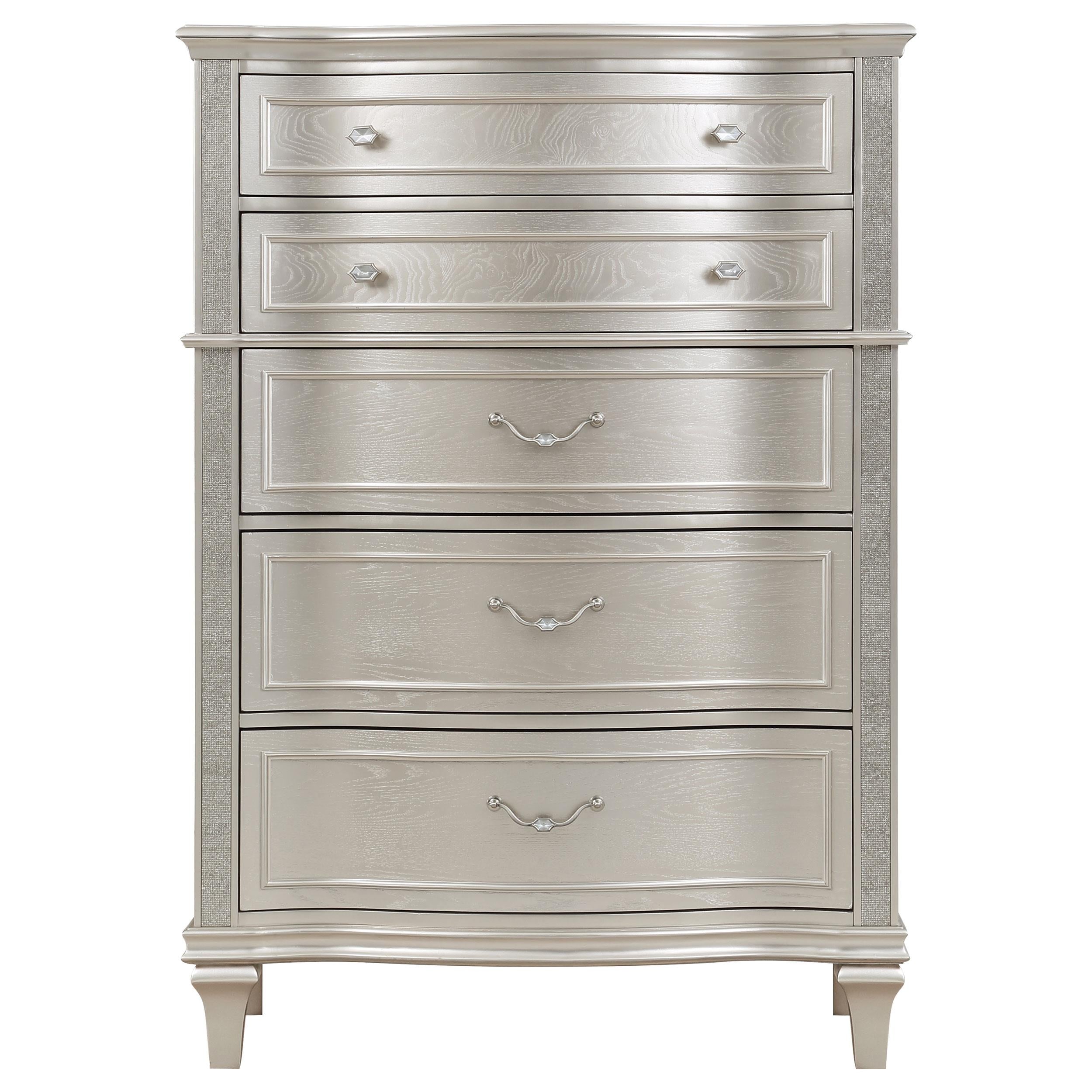 Coaster Furniture Evangeline 223395 6-Drawer Bedroom Chest - Silver Oak - Image 2