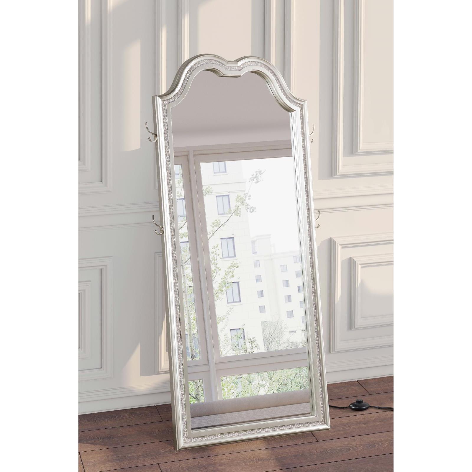 Coaster Furniture Evangeline 223400 Full Length LED Light Floor Mirror - Silver Oak - Image 2