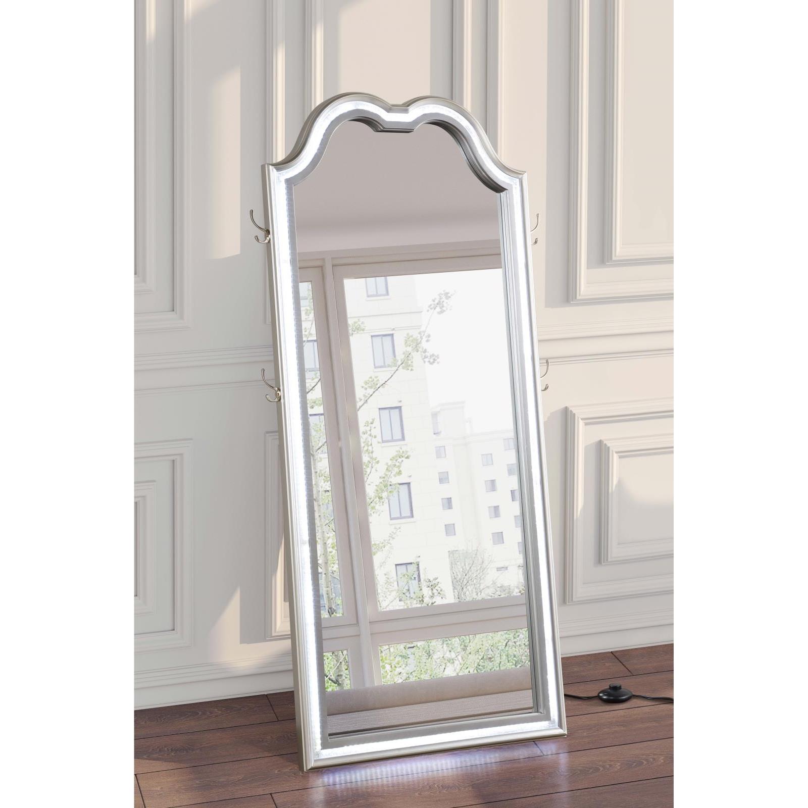 Coaster Furniture Evangeline 223400 Full Length LED Light Floor Mirror - Silver Oak - Image 3