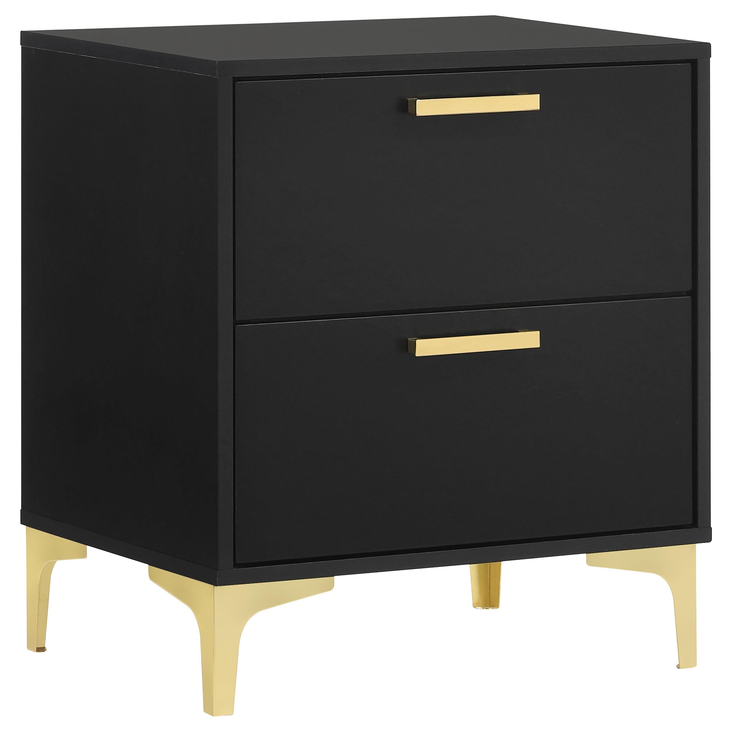 Coaster Furniture Kendall 224452 2-Drawer Nightstand - Black - Image 1