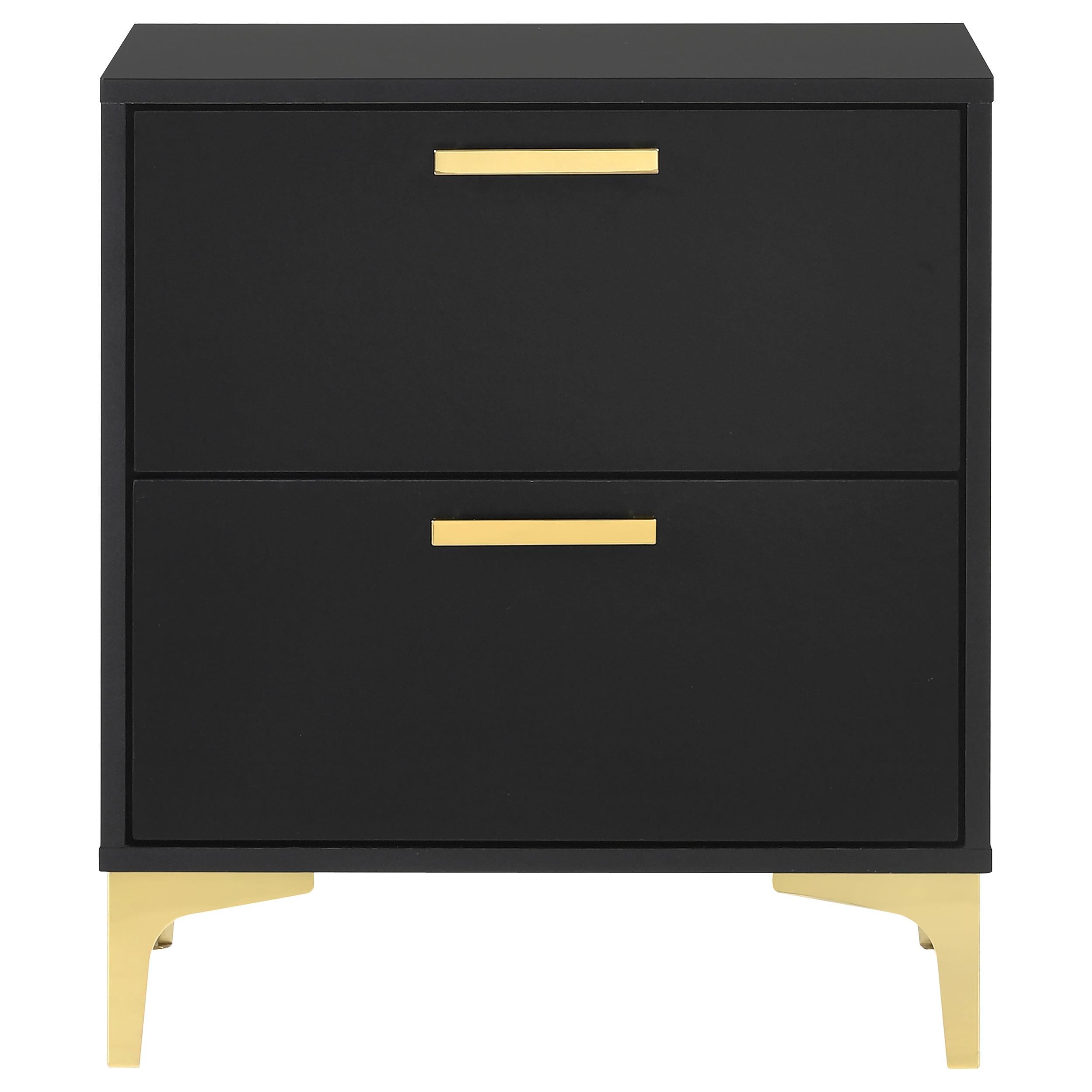 Coaster Furniture Kendall 224452 2-Drawer Nightstand - Black - Image 2