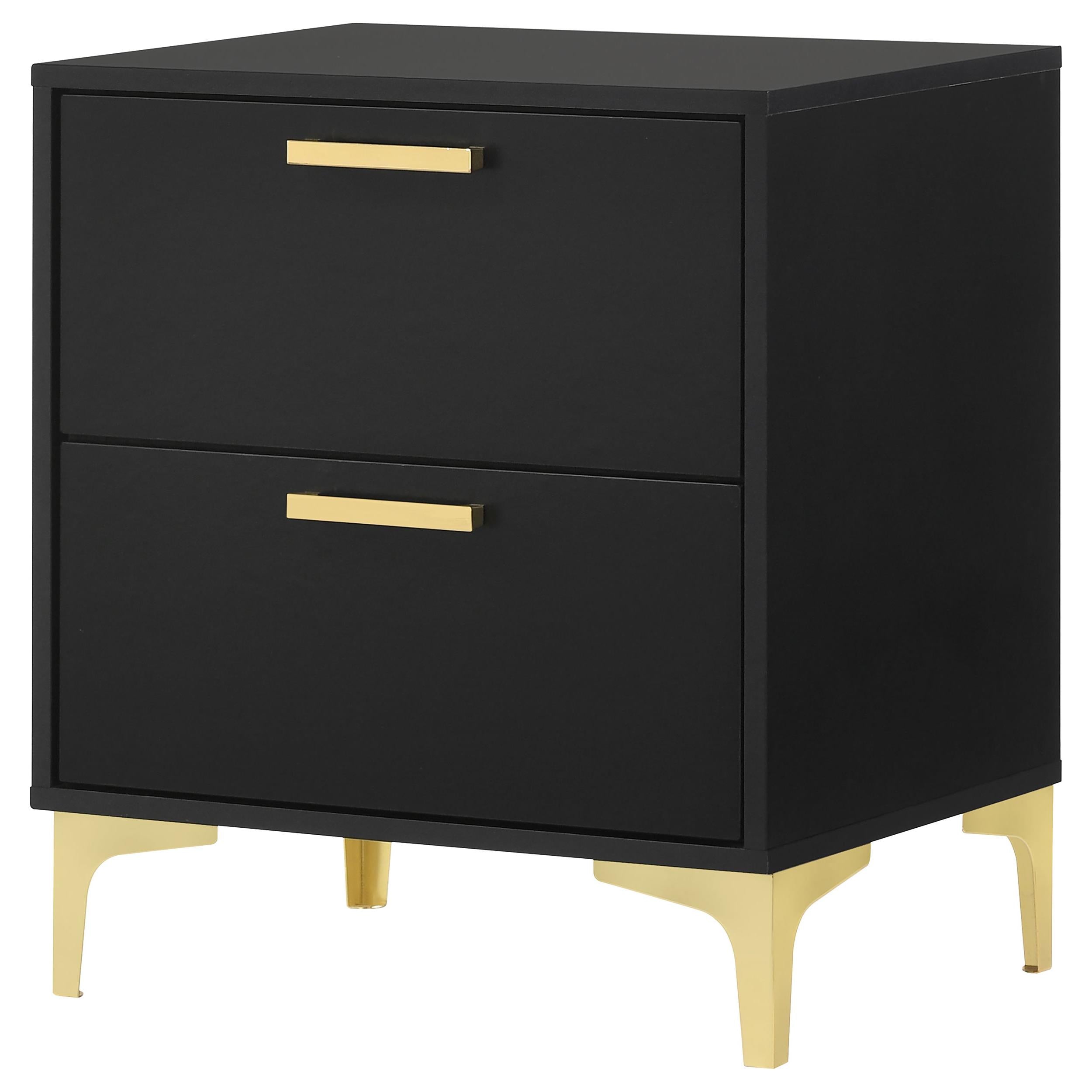 Coaster Furniture Kendall 224452 2-Drawer Nightstand - Black - Image 3