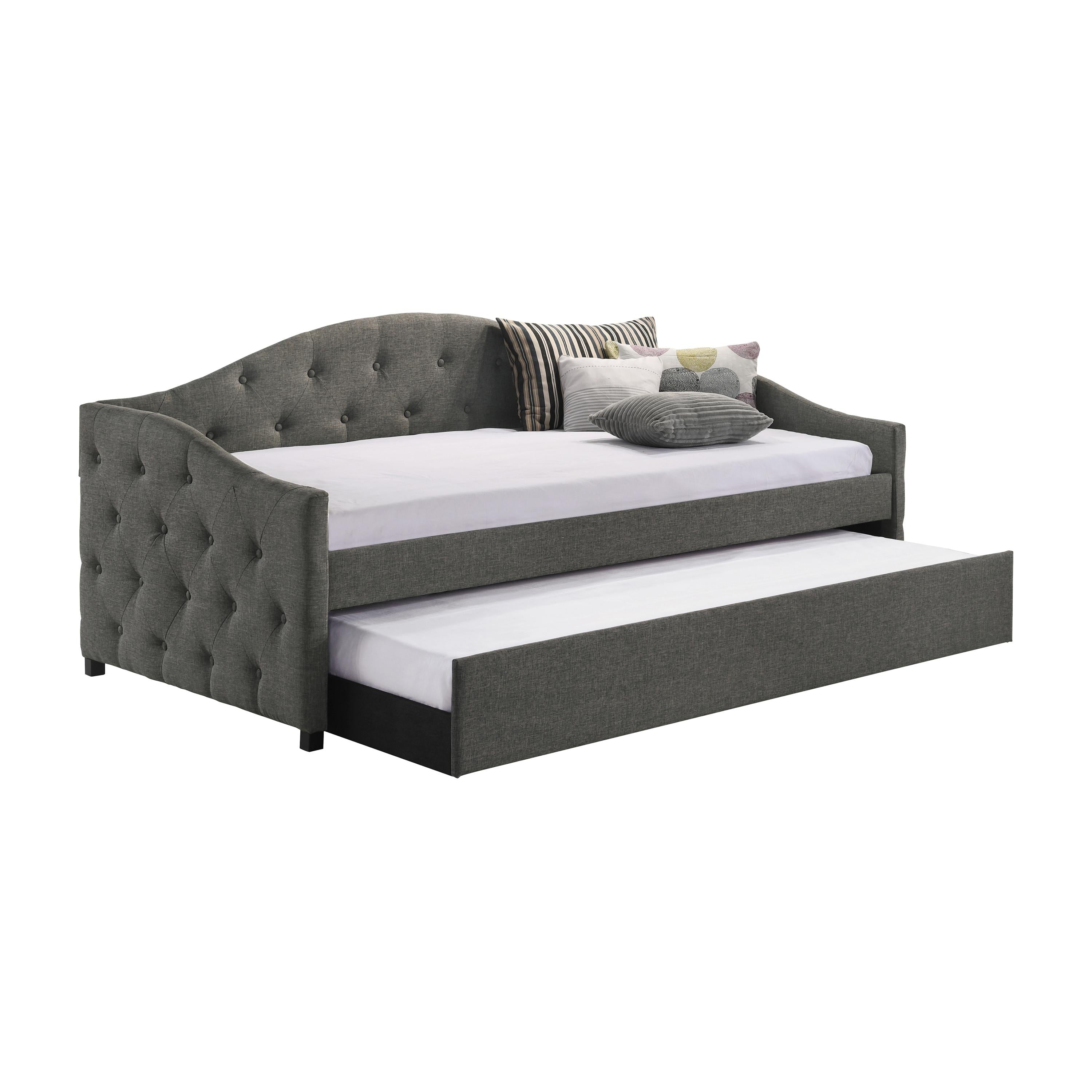 Coaster Furniture Sadie 300638 Upholstered Twin Daybed with Trundle – Grey