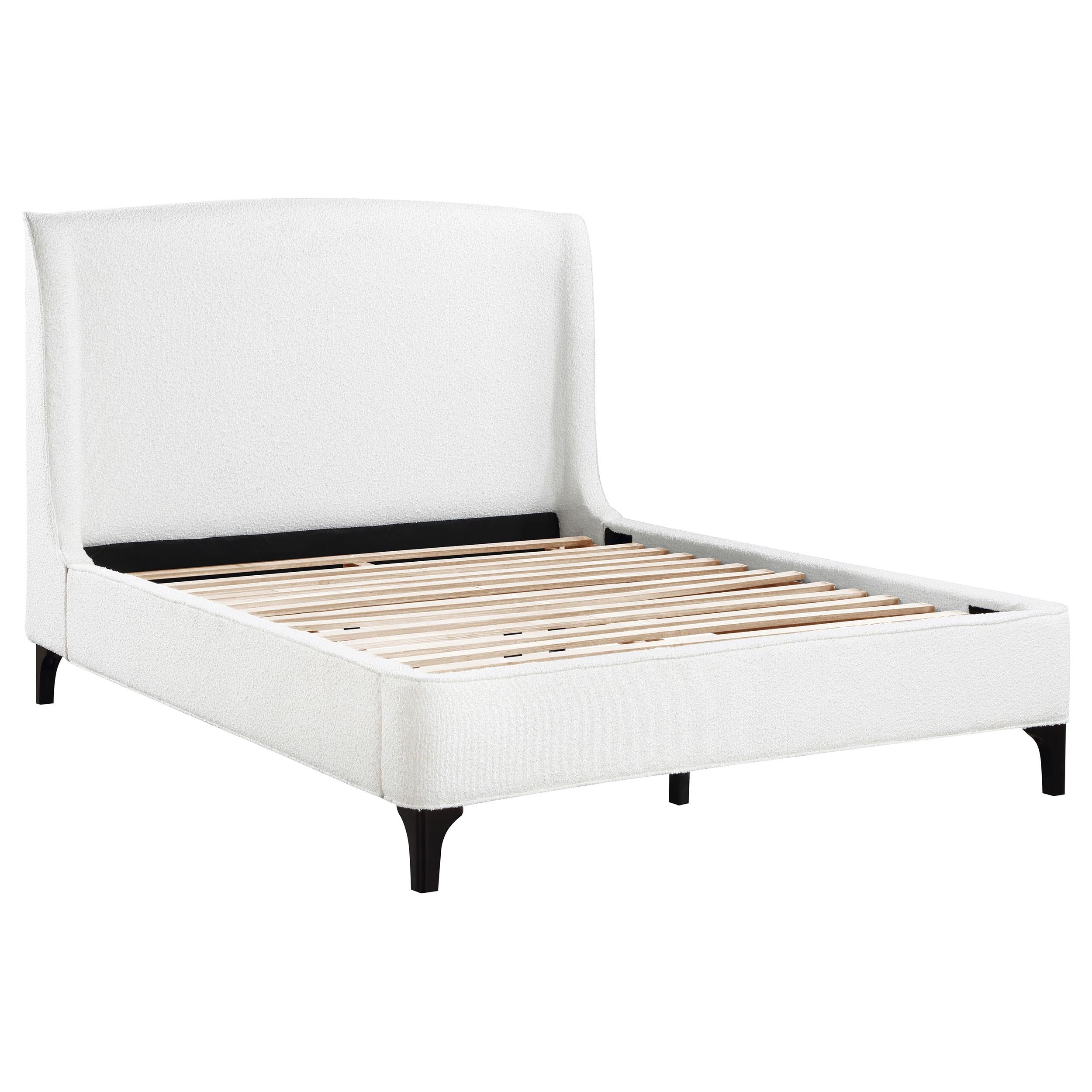 Coaster Furniture Mosby 306020KE Upholstered Eastern King Wingback Bed - Snow - Image 1