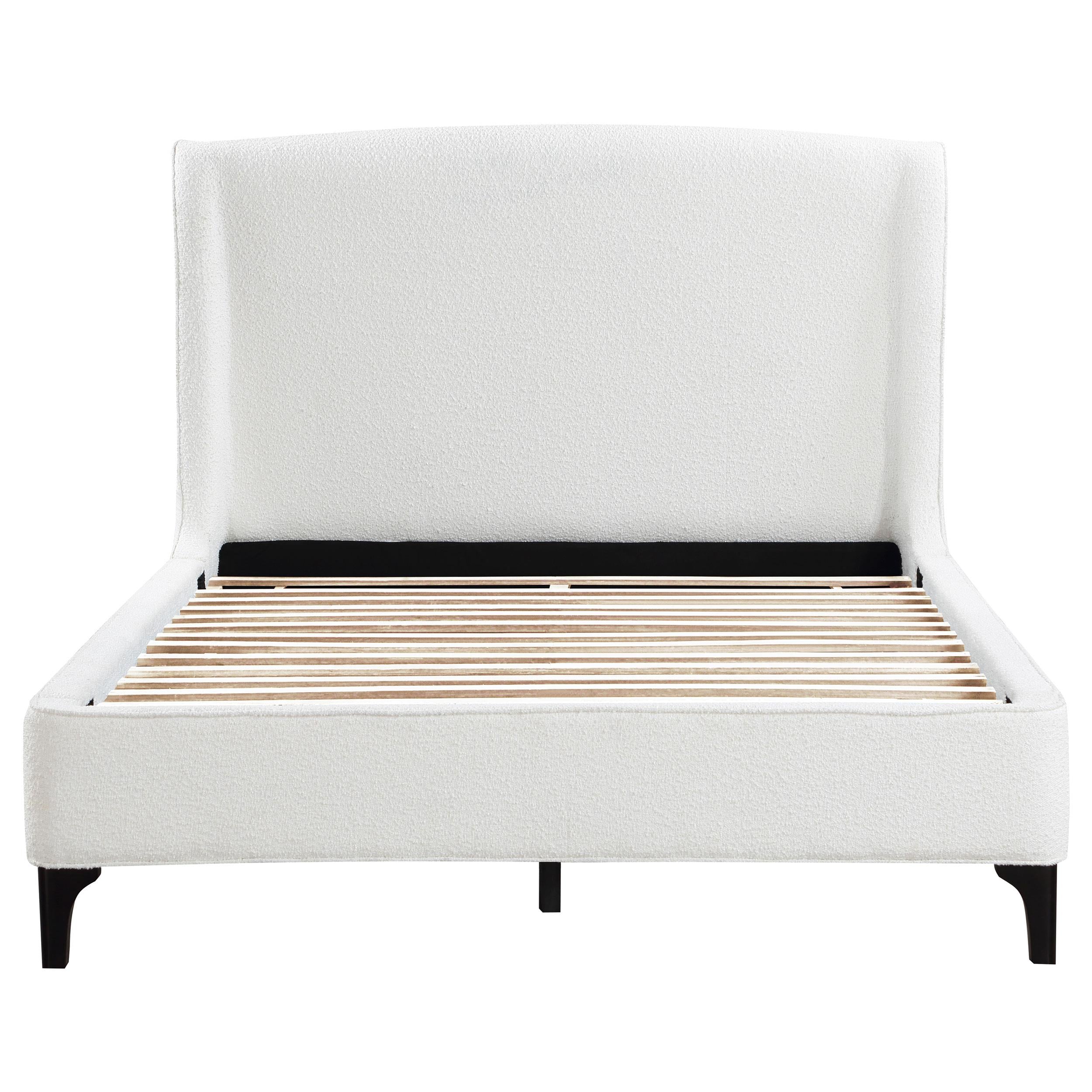 Coaster Furniture Mosby 306020KE Upholstered Eastern King Wingback Bed - Snow - Image 3
