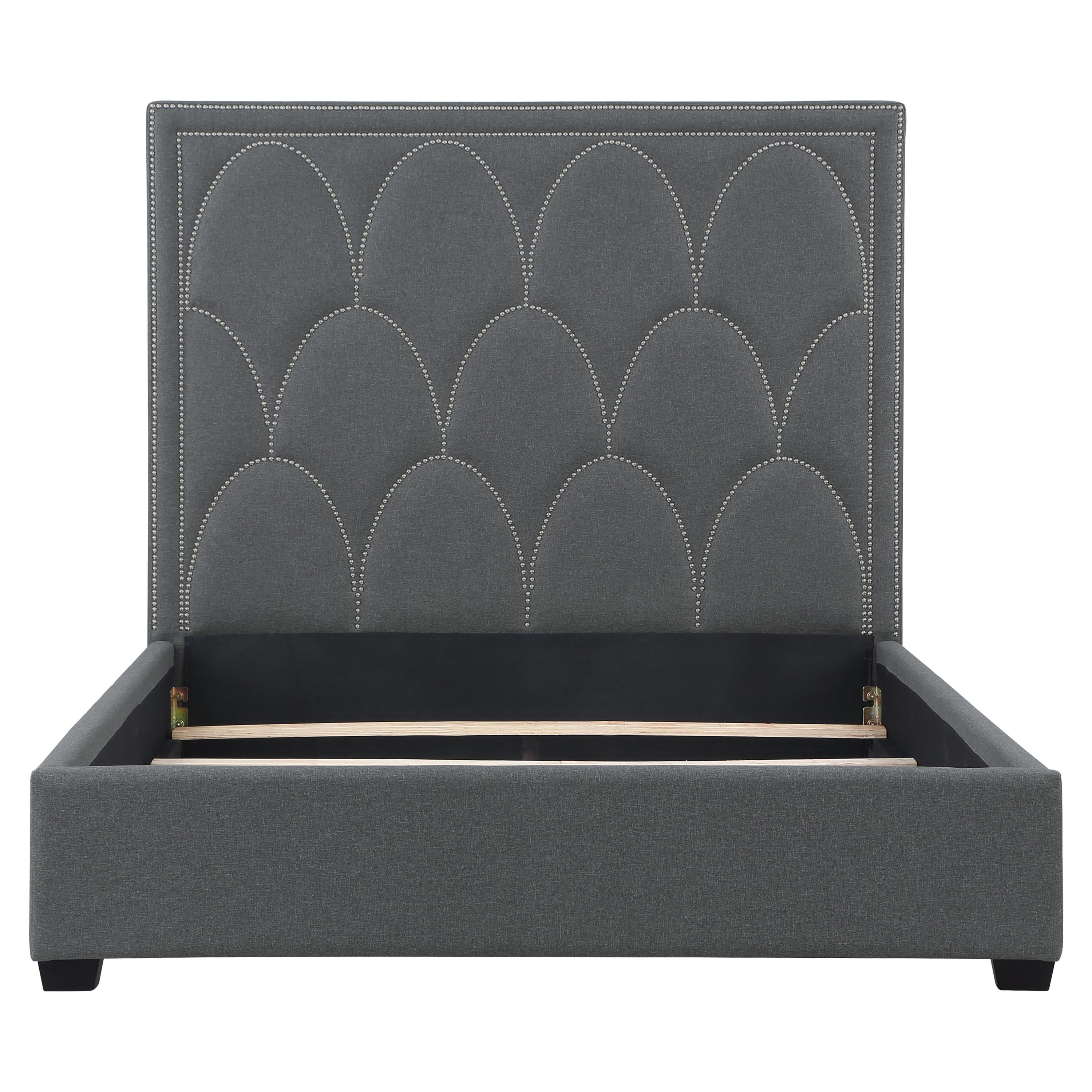 Coaster Furniture Bowfield 315900KE Upholstered Eastern King Panel Bed - Charcoal - Image 3