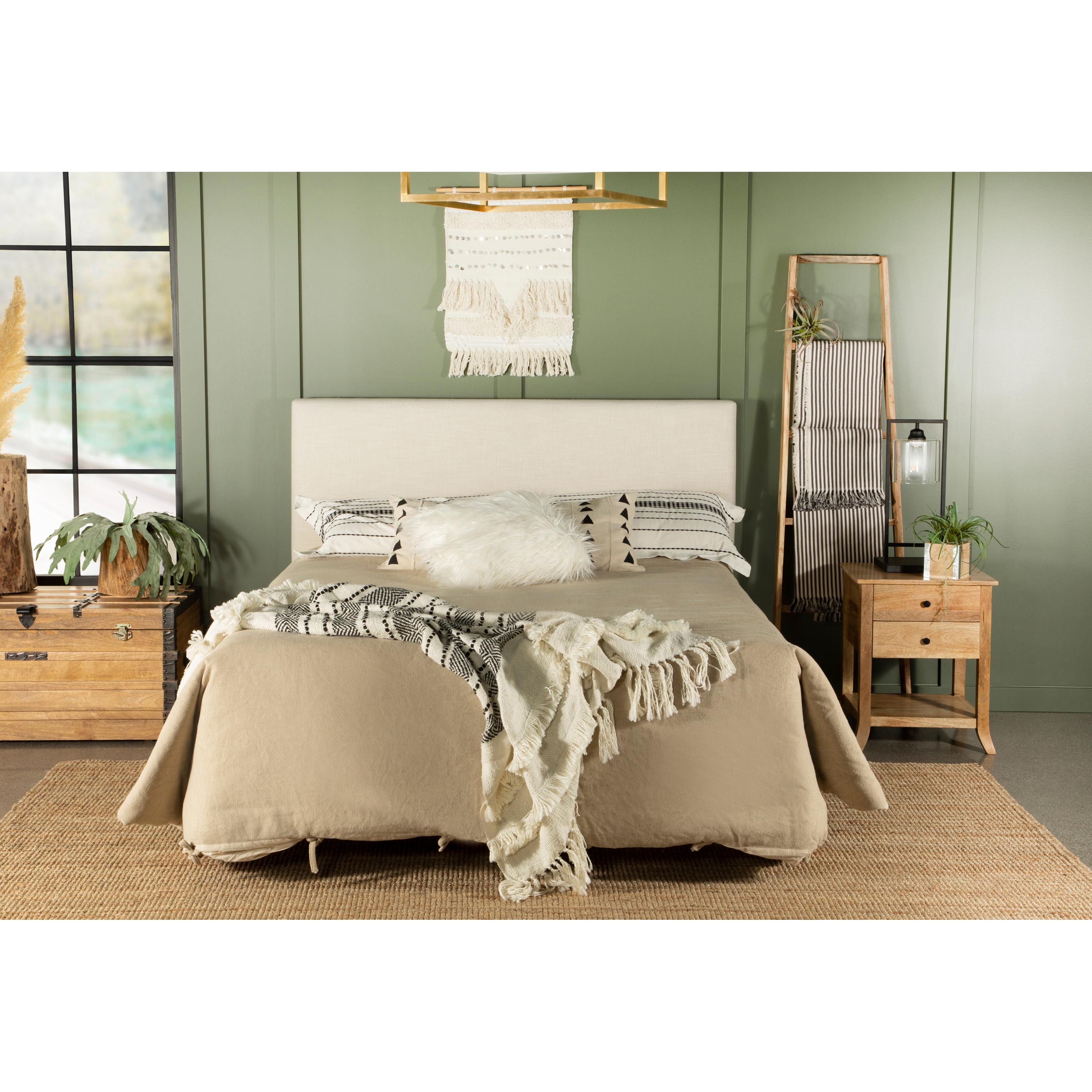 Coaster Furniture Pirro 315980QF Upholstered Queen or Full Panel Headboard - Sand - Image 2