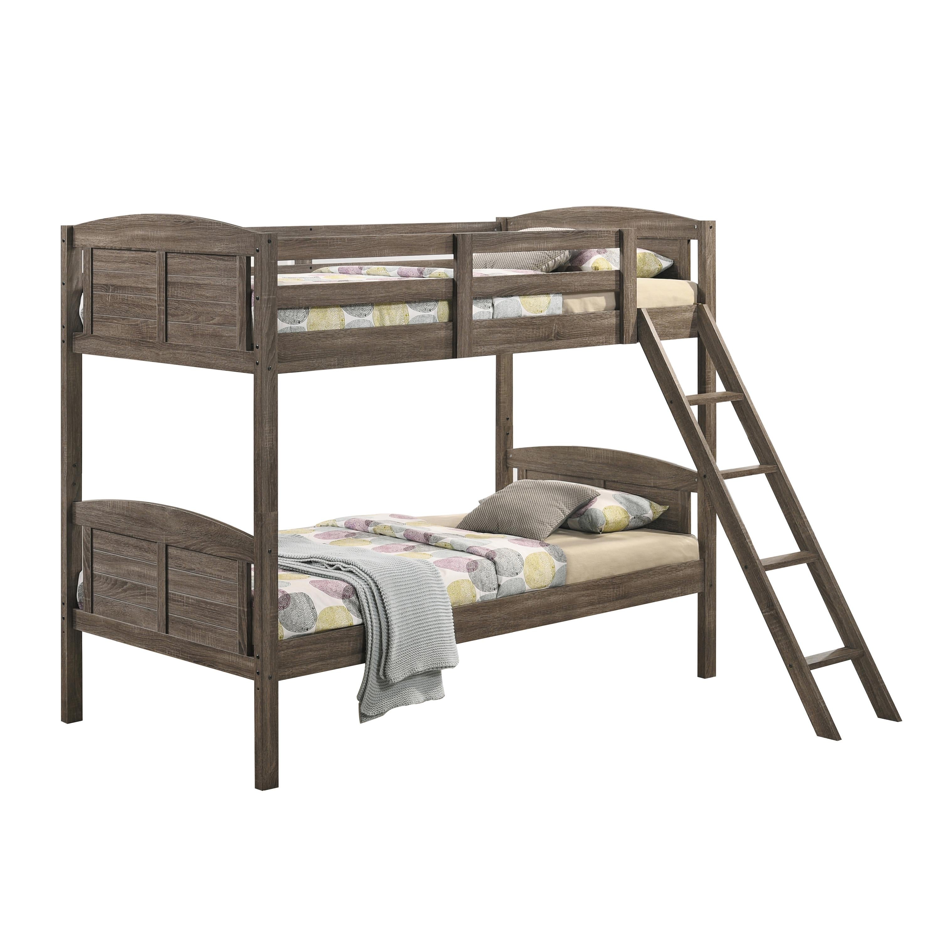 Coaster Furniture Flynn 400808 Wood Twin Over Twin Bunk Bed - Weathered Brown - Image 1