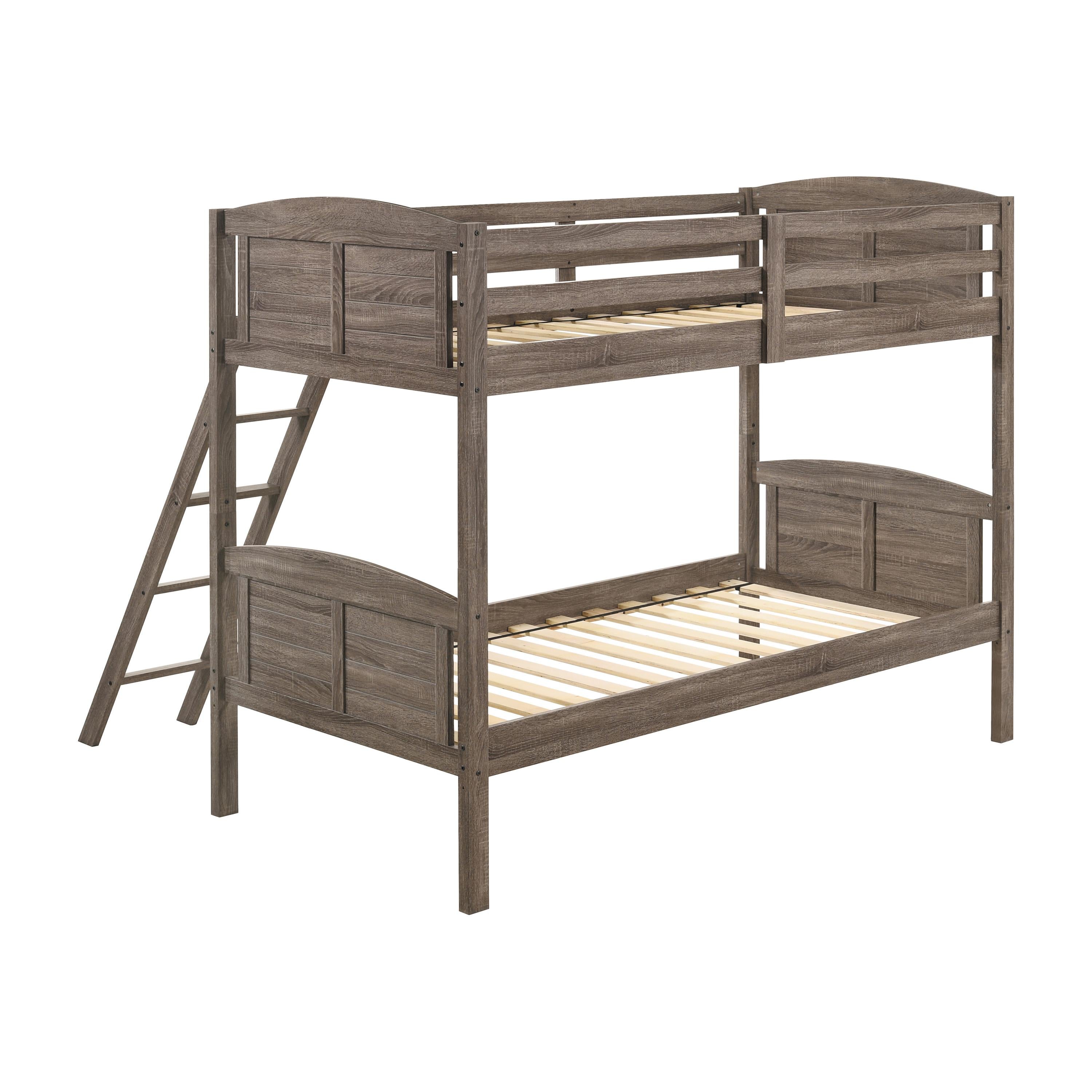 Coaster Furniture Flynn 400808 Wood Twin Over Twin Bunk Bed - Weathered Brown - Image 2