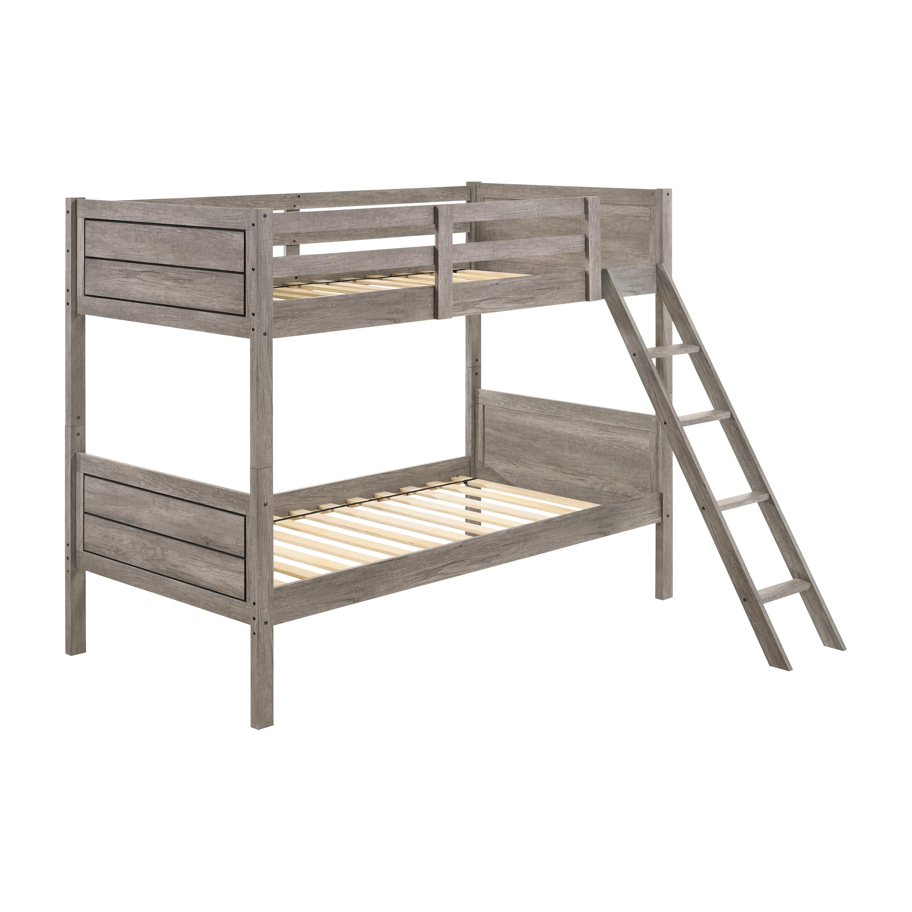 Coaster Furniture Ryder 400818 Wood Twin Over Twin Bunk Bed - Weathered Taupe - Image 1