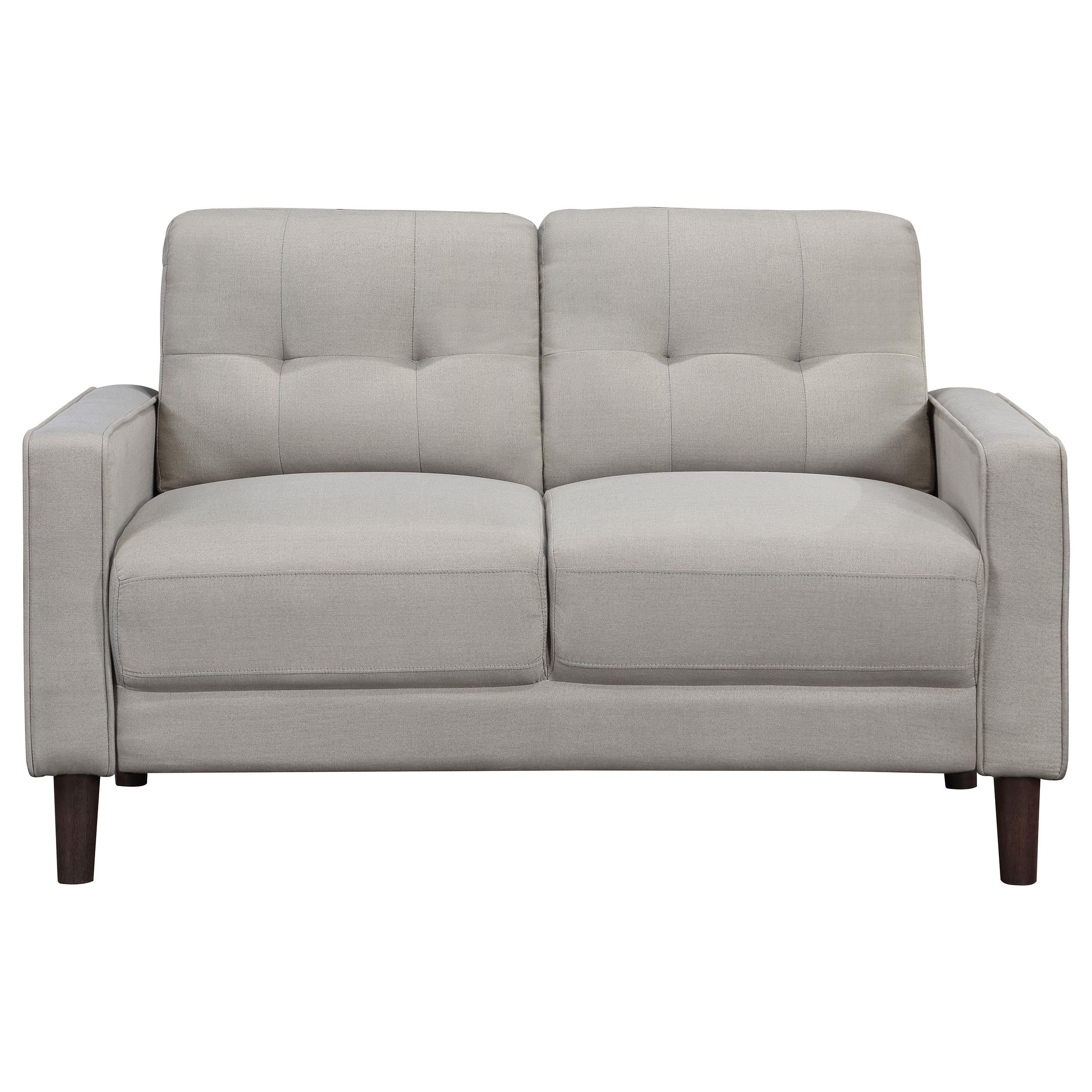 Coaster Furniture Bowen 506786 Upholstered Track Arm Tufted Loveseat - Beige - Image 2