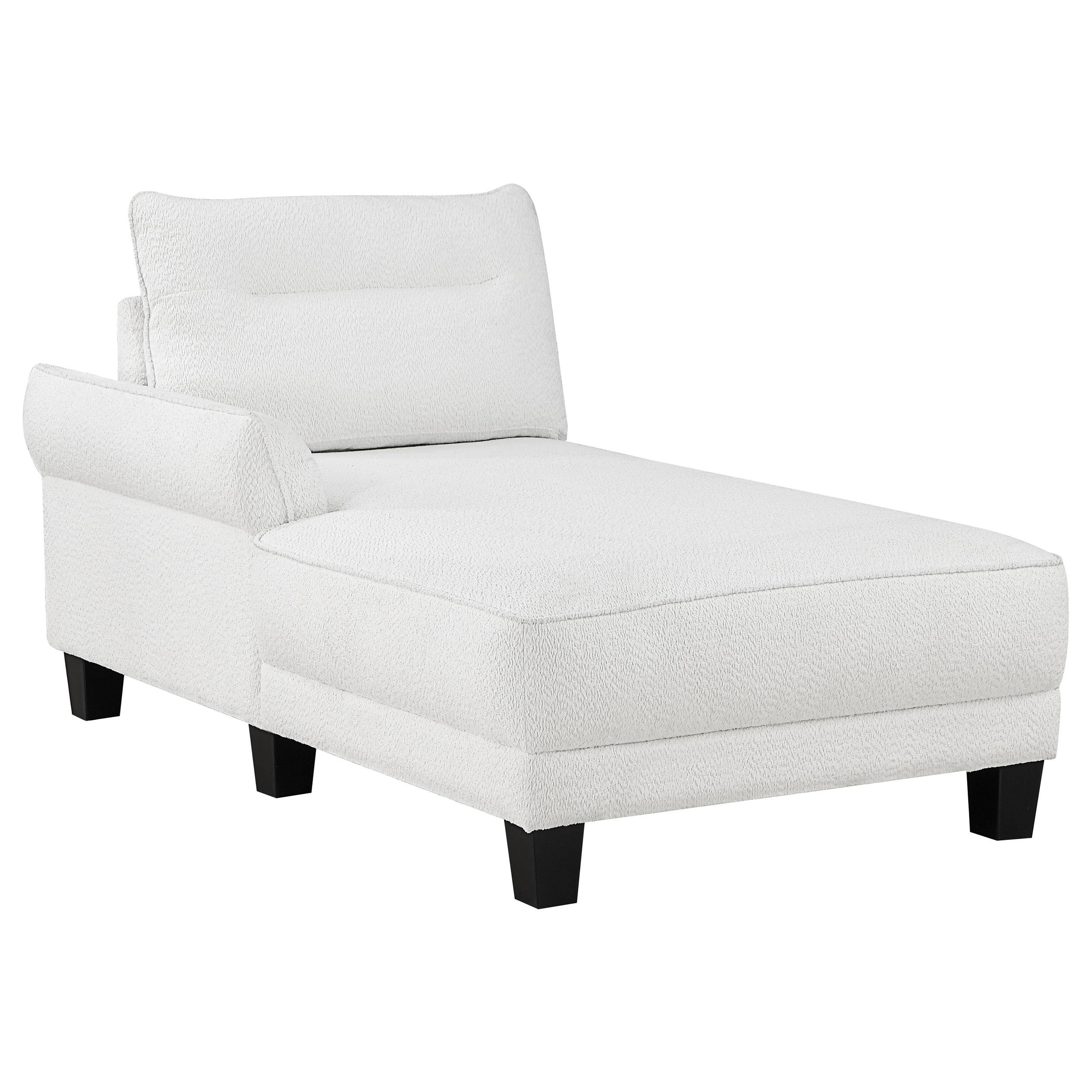 Coaster Furniture Caspian 509550 Upholstered Curved Arm Chaise Sectional Sofa - White - Image 2