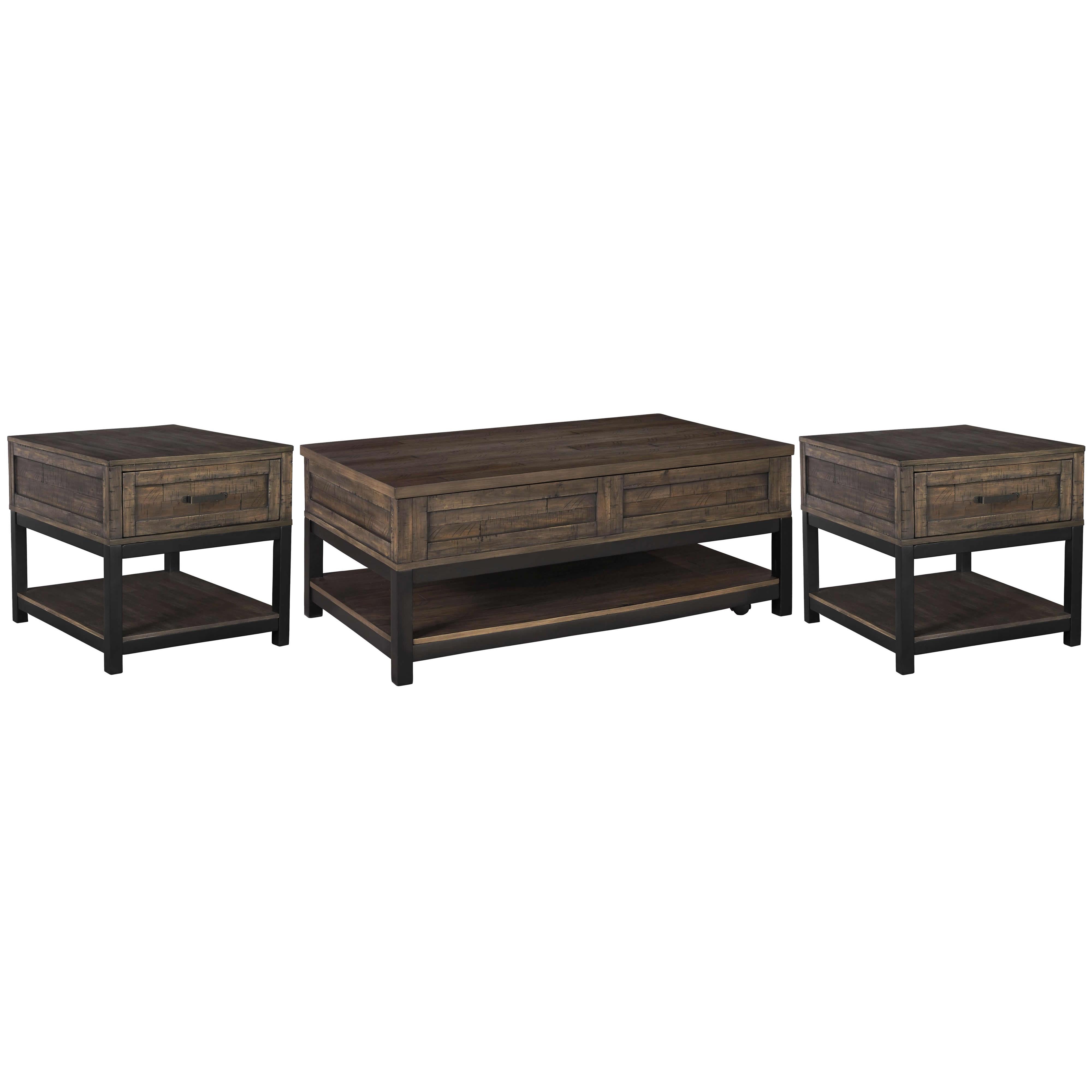 Signature Design by Ashley Johurst T444T1 Lift-top Coffee Table and 2 End Tables - Image 1