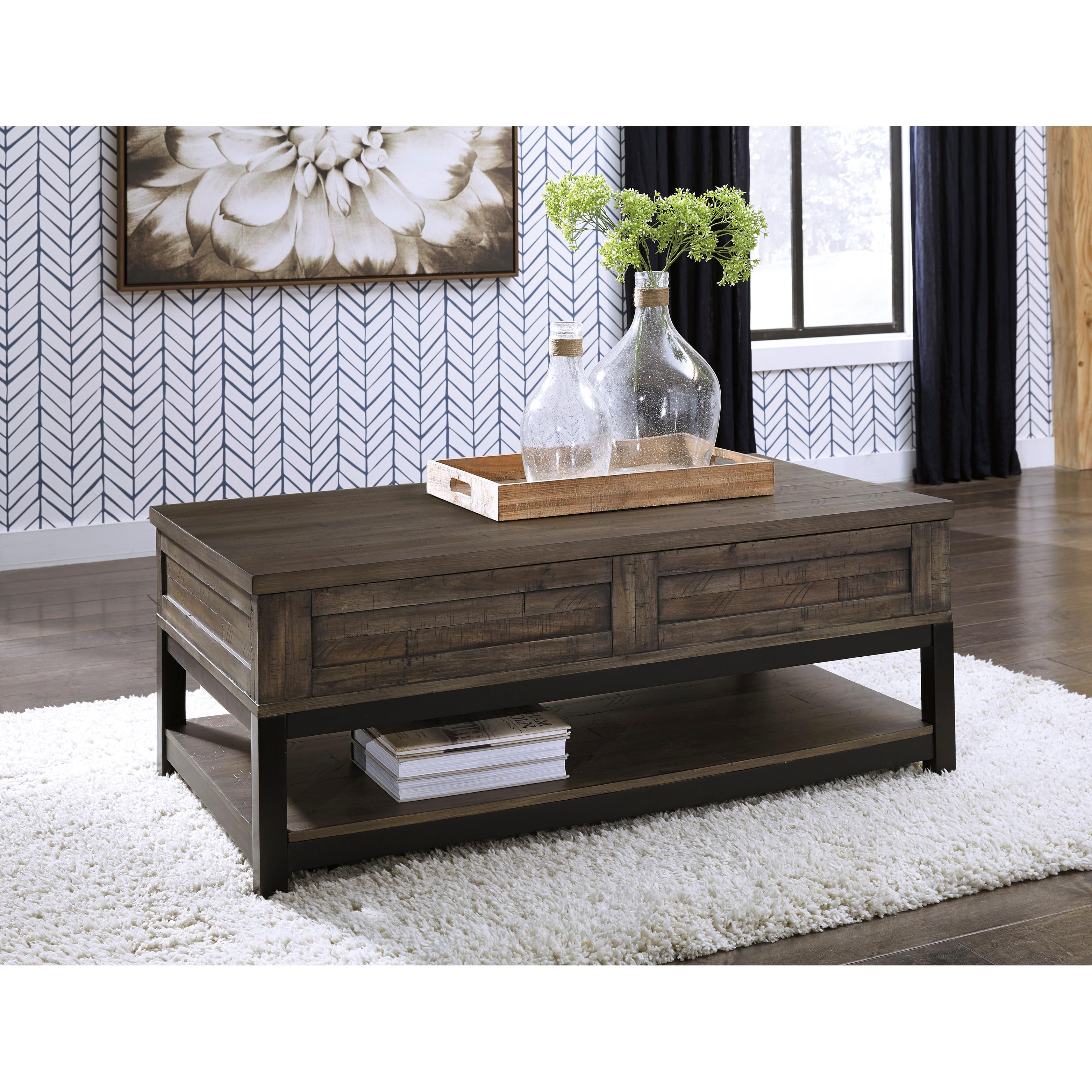 Signature Design by Ashley Johurst T444T1 Lift-top Coffee Table and 2 End Tables - Image 2