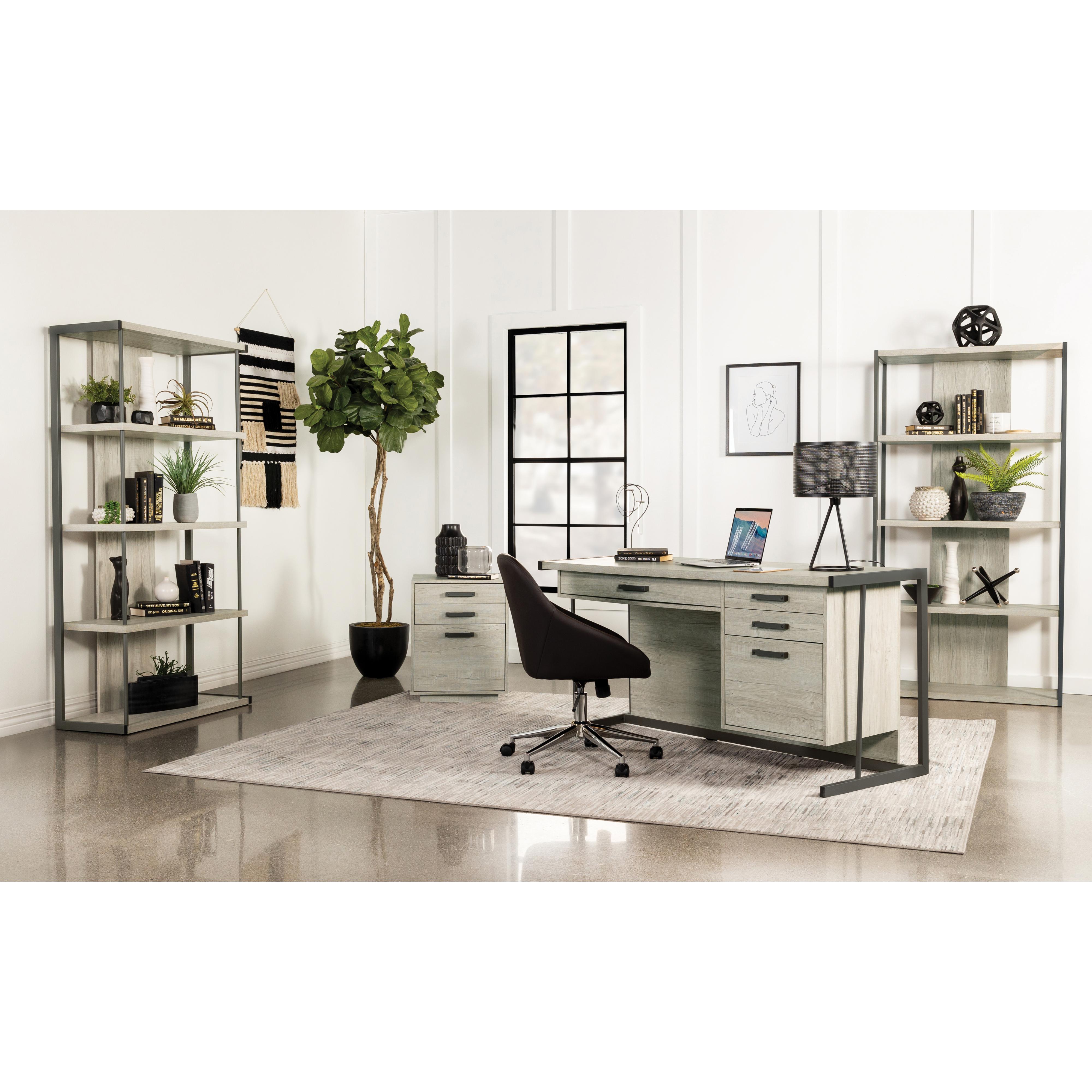 Coaster Furniture Loomis 805881 60-inch 4-Drawer Computer Desk - Whitewashed Grey - Image 2