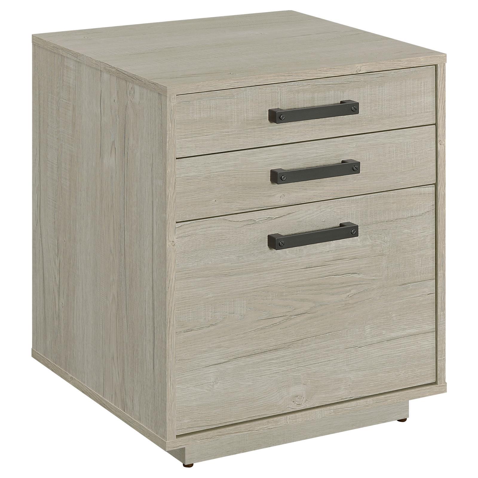 Coaster Furniture Loomis 805882 3-Drawer Home Office File Cabinet – Whitewashed Grey