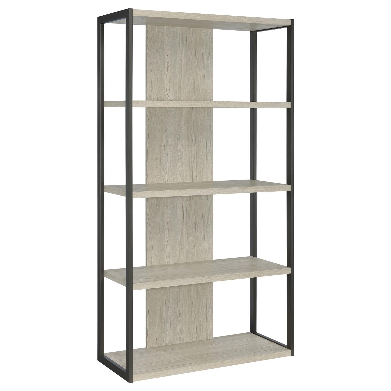 Coaster Furniture Loomis 805883 72-inch 4-shelf Bookshelf – Whitewashed Grey