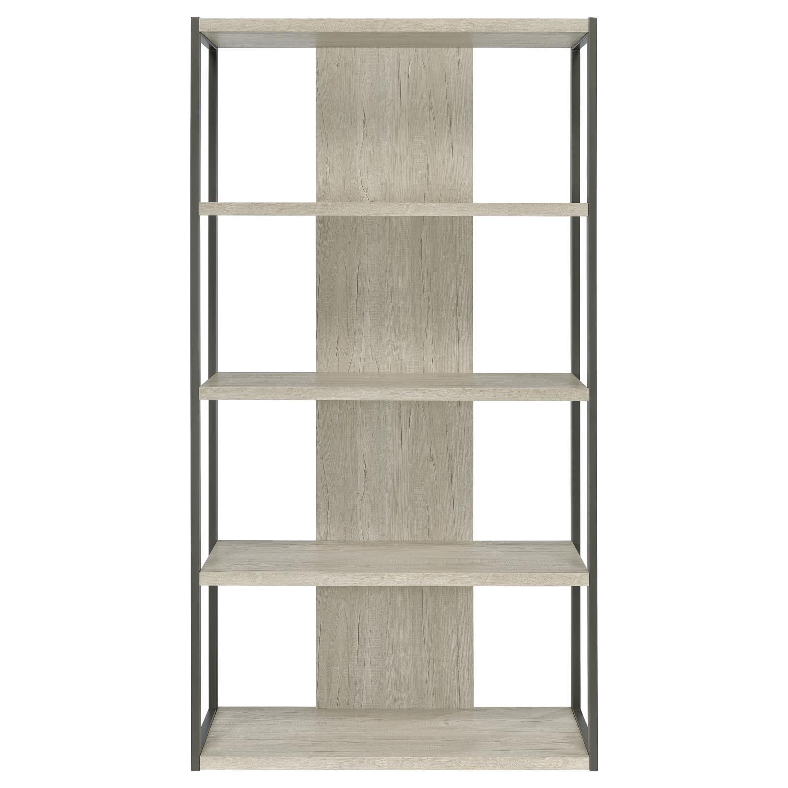 Coaster Furniture Loomis 805883 72-inch 4-shelf Bookshelf - Whitewashed Grey - Image 3