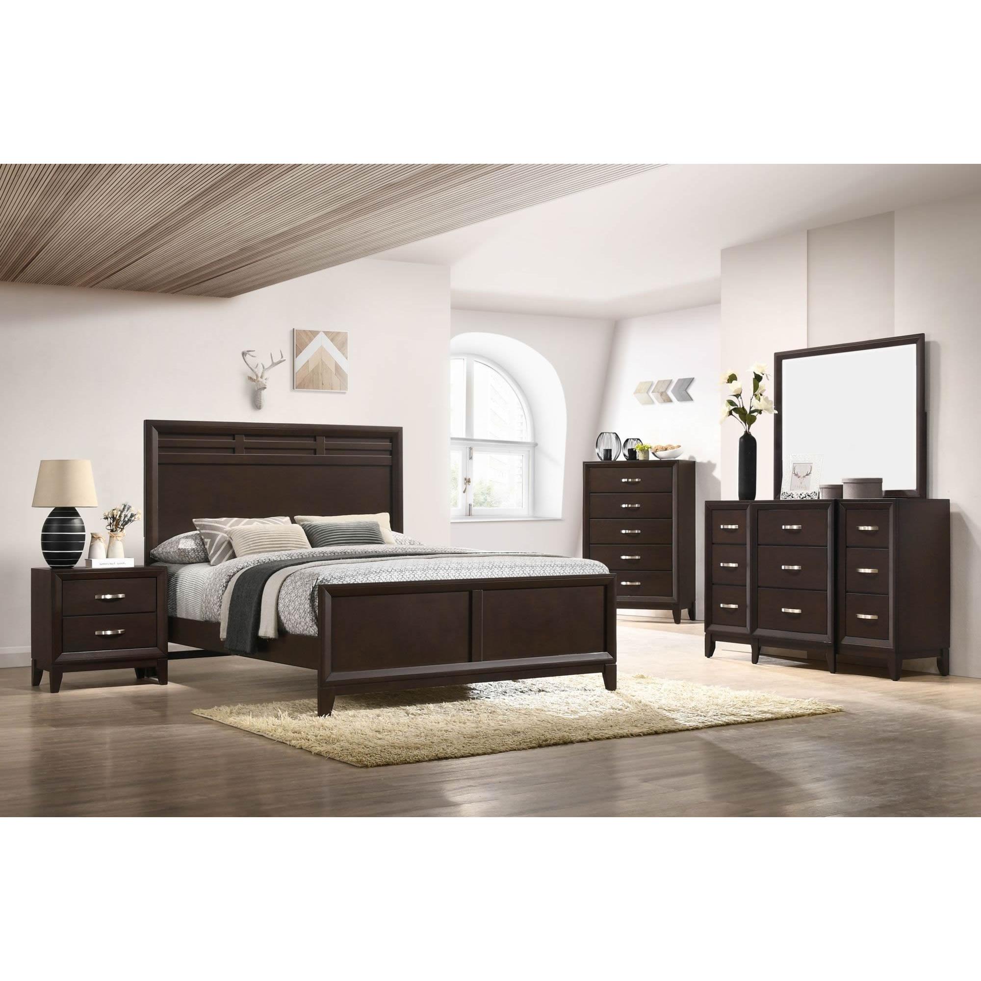 Elements International Beaumont B.1140 Dresser Mirror- Merlot - Image 2