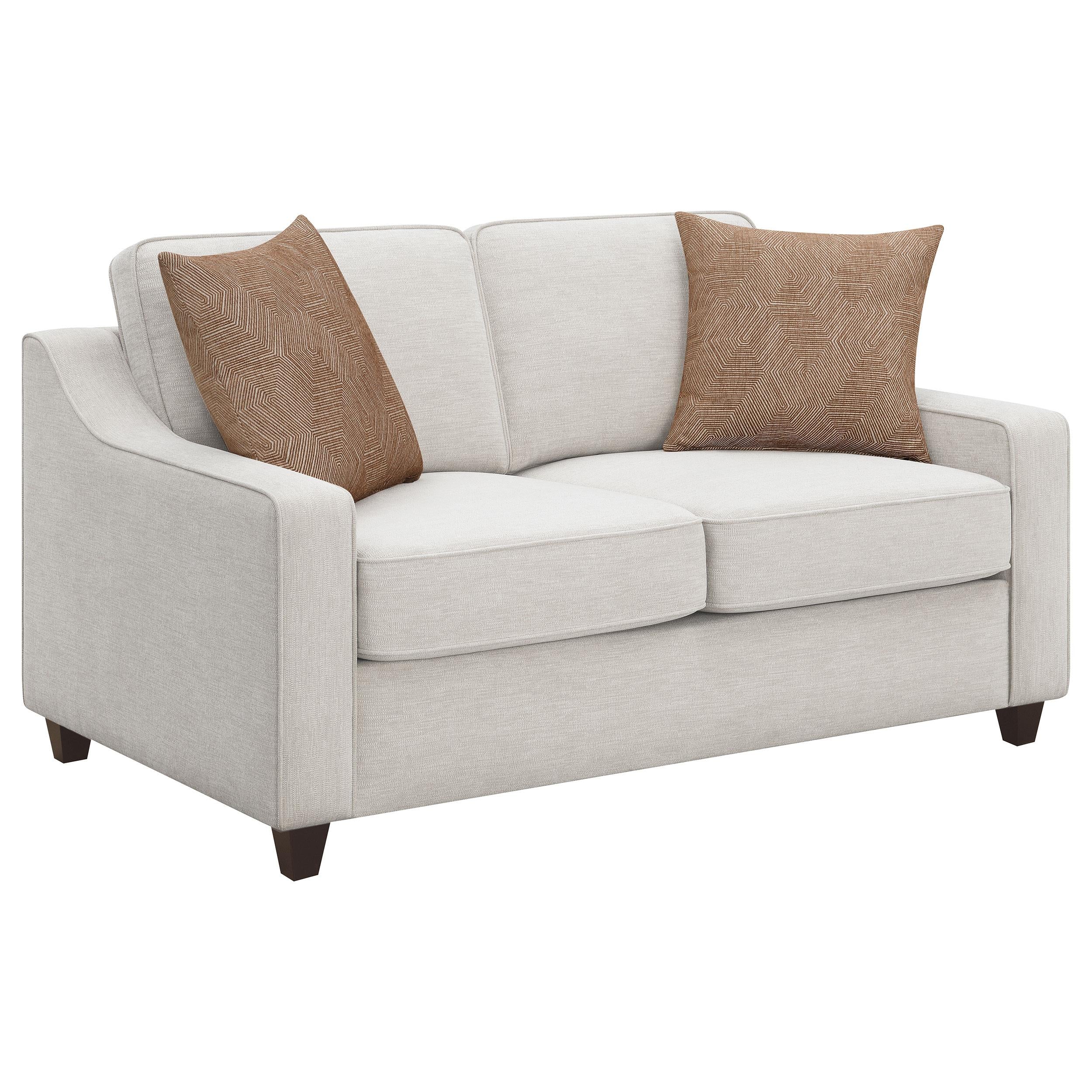 Coaster Furniture Christine 552062 Upholstered Sloped Arm Loveseat – Beige