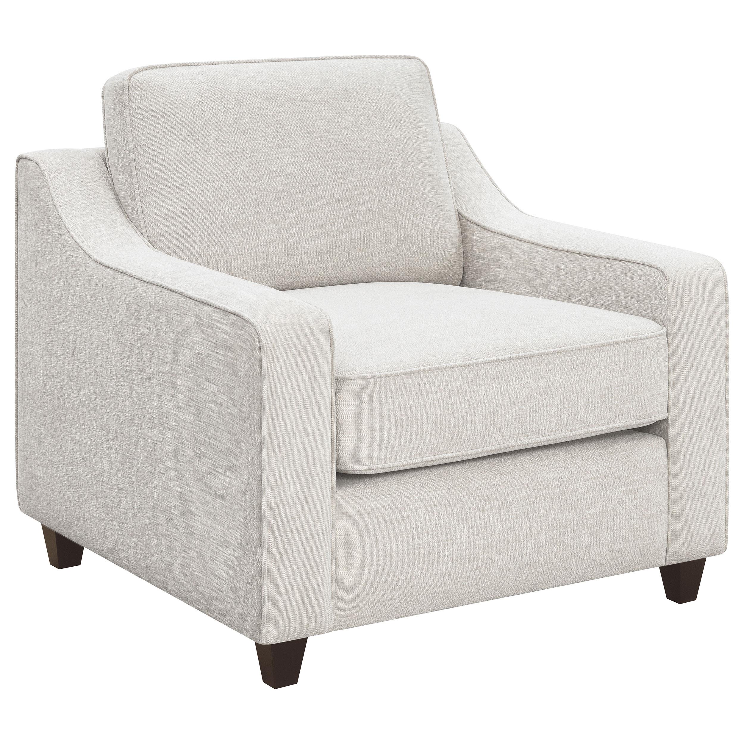 Coaster Furniture Christine 552063 Upholstered Sloped Arm Accent Chair - Beige - Image 1