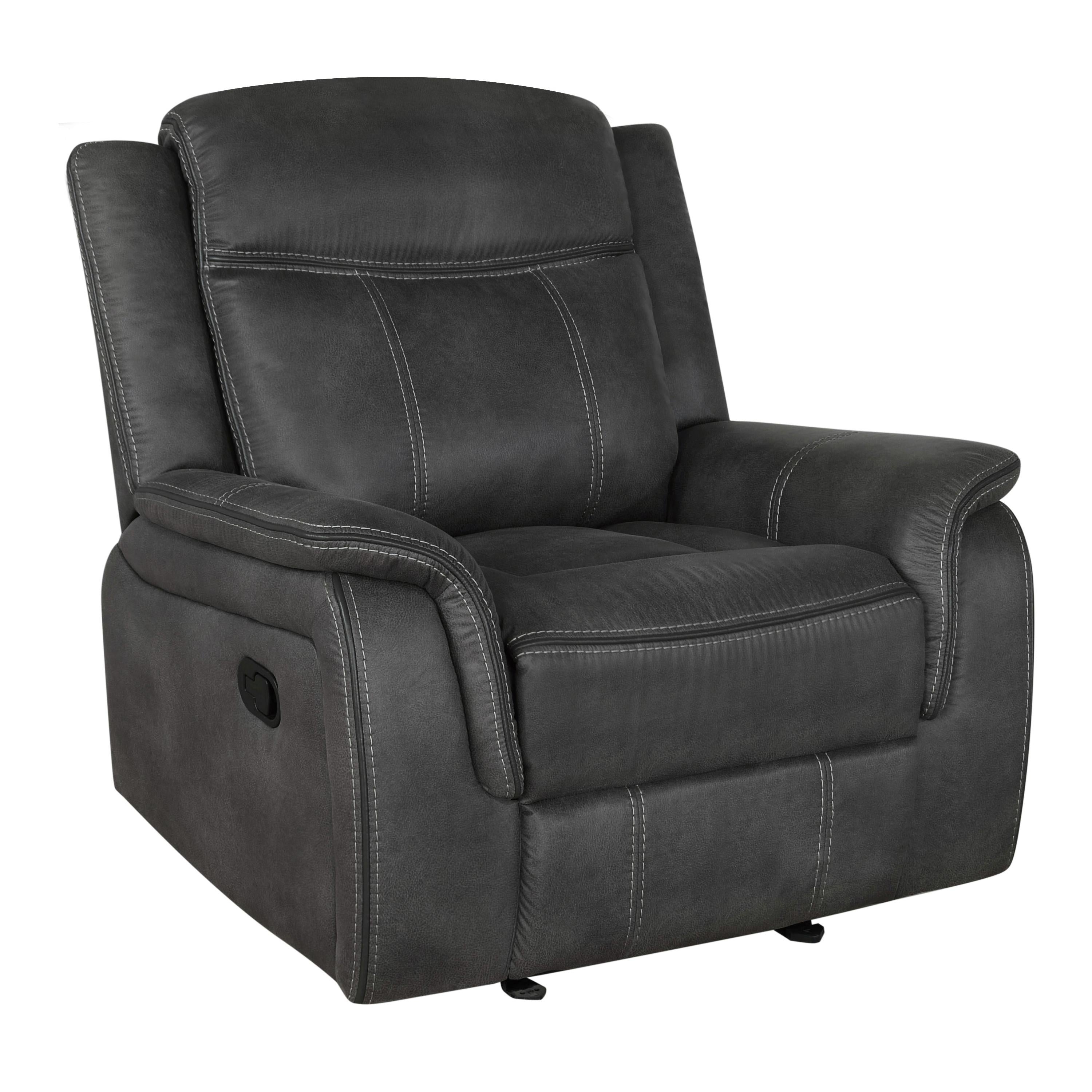 Coaster Furniture Lawrence 603506 Upholstered Padded Arm Glider Recliner - Charcoal - Image 1