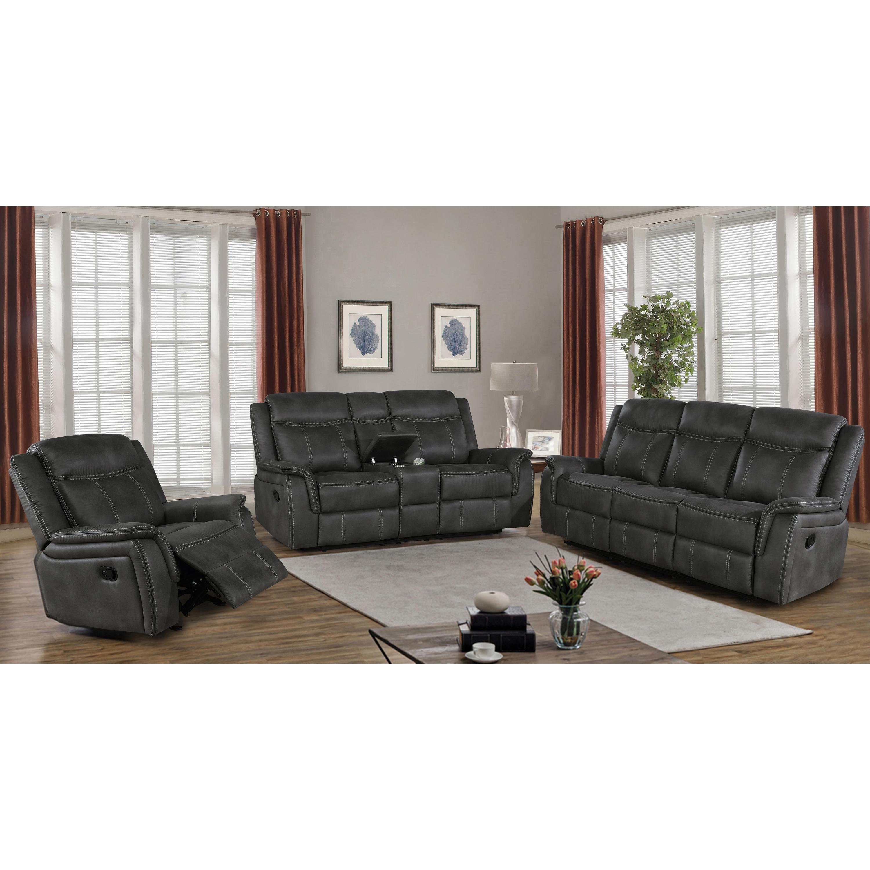 Coaster Furniture Lawrence 603506 Upholstered Padded Arm Glider Recliner - Charcoal - Image 3