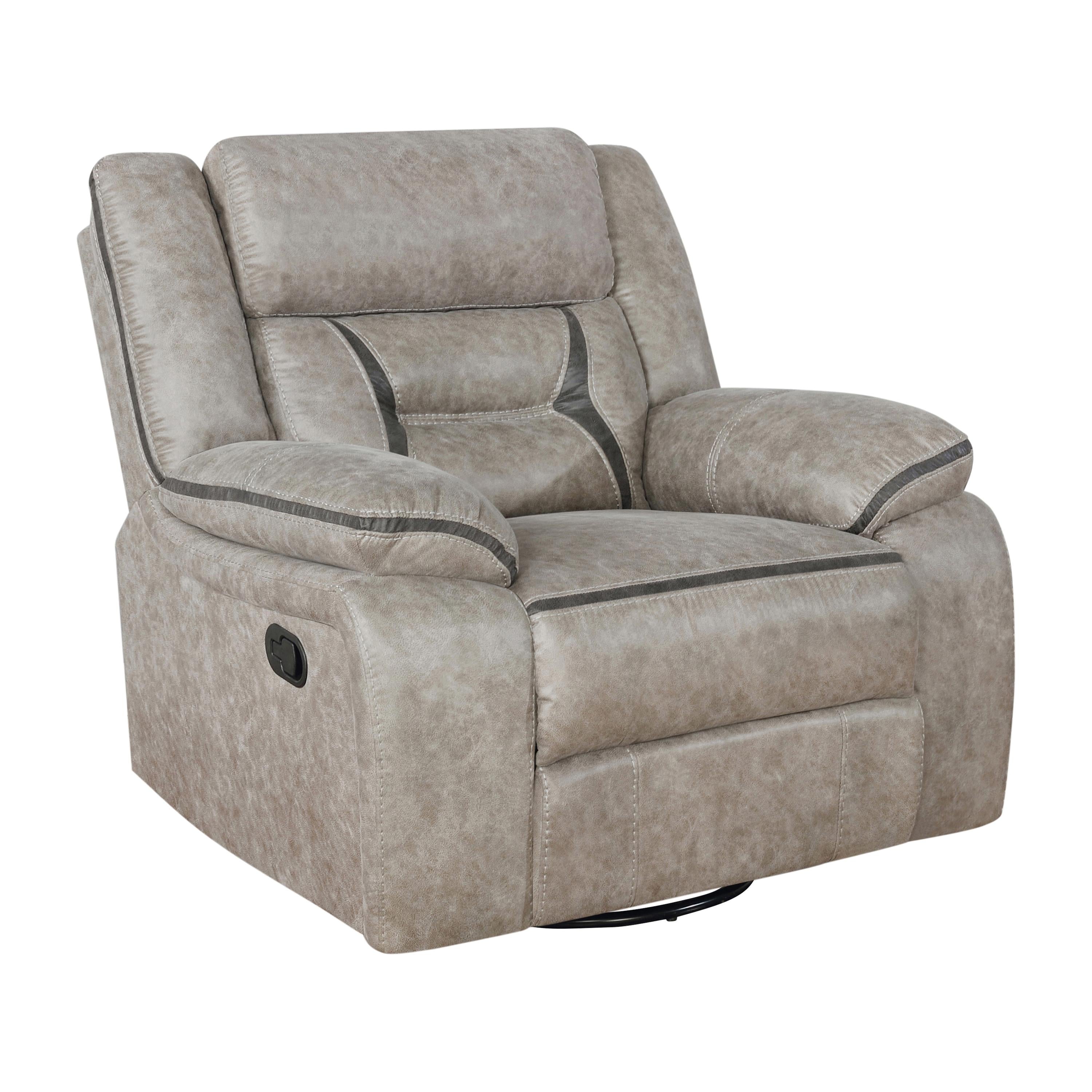 Coaster Furniture Greer 651353 Upholstered Swivel Glider Recliner Chair - Taupe - Image 1
