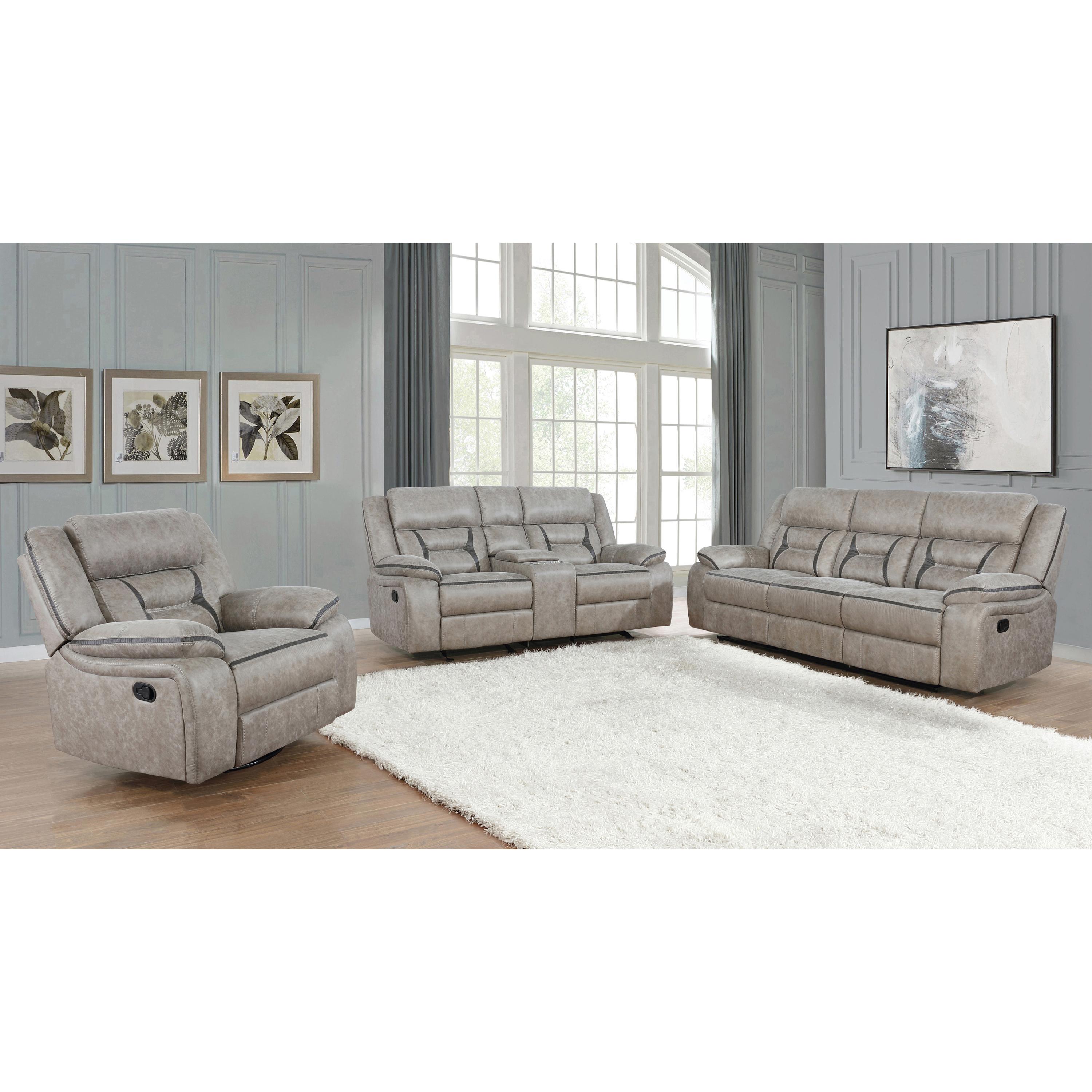 Coaster Furniture Greer 651353 Upholstered Swivel Glider Recliner Chair - Taupe - Image 2