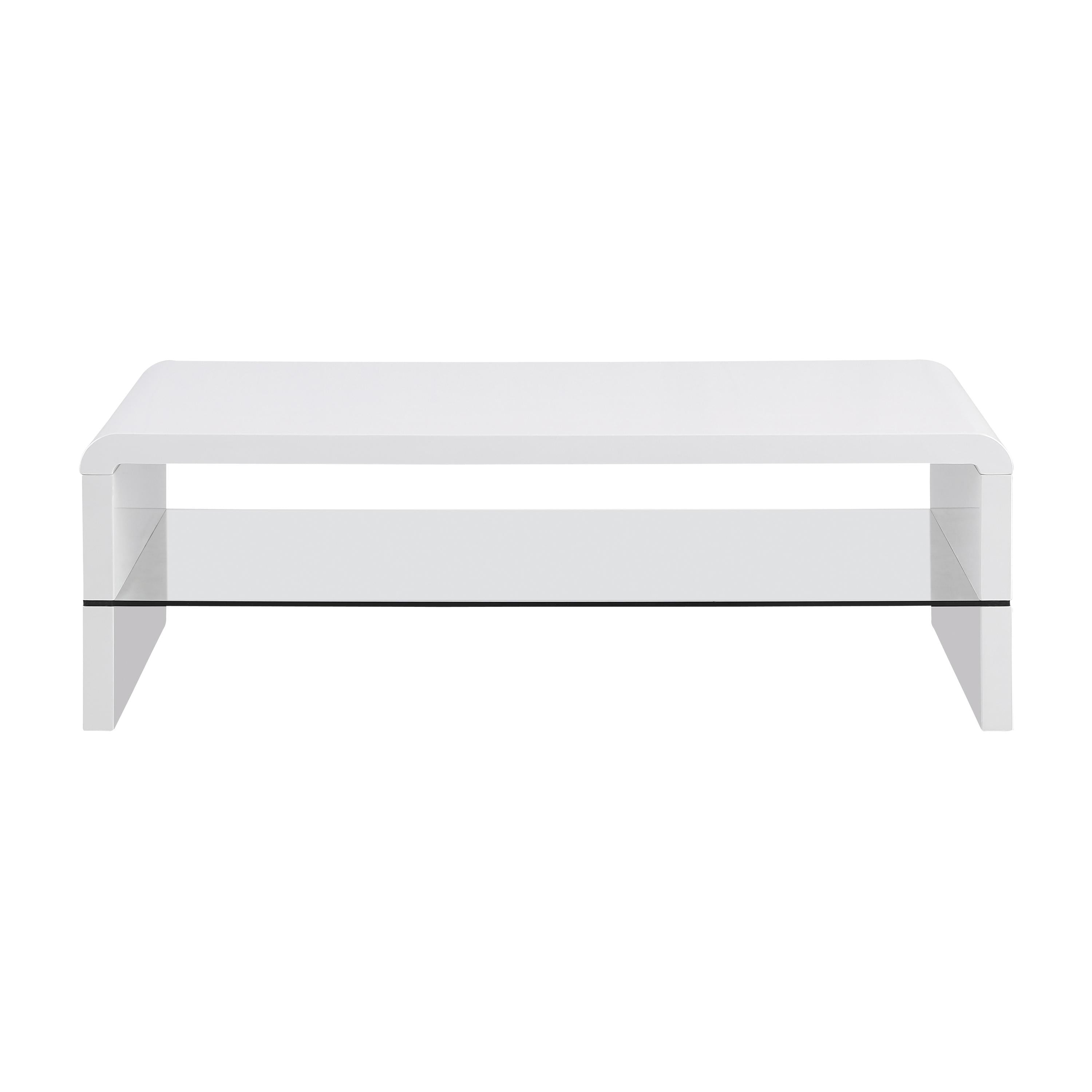 Coaster Furniture Airell 703798 Rectangular Coffee Table with Shelf - White High Gloss - Image 3