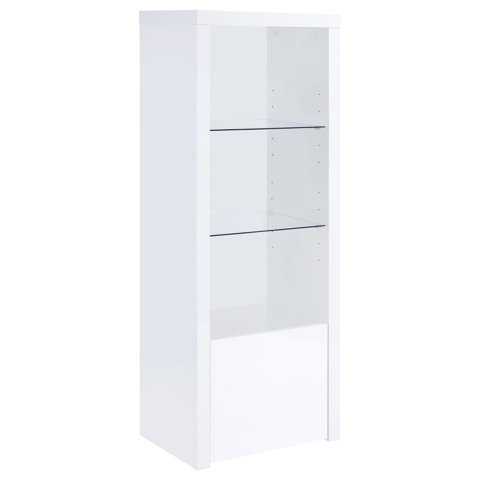Coaster Furniture Jude 704254 3-shelf Engineered Wood Media Tower – High Gloss White